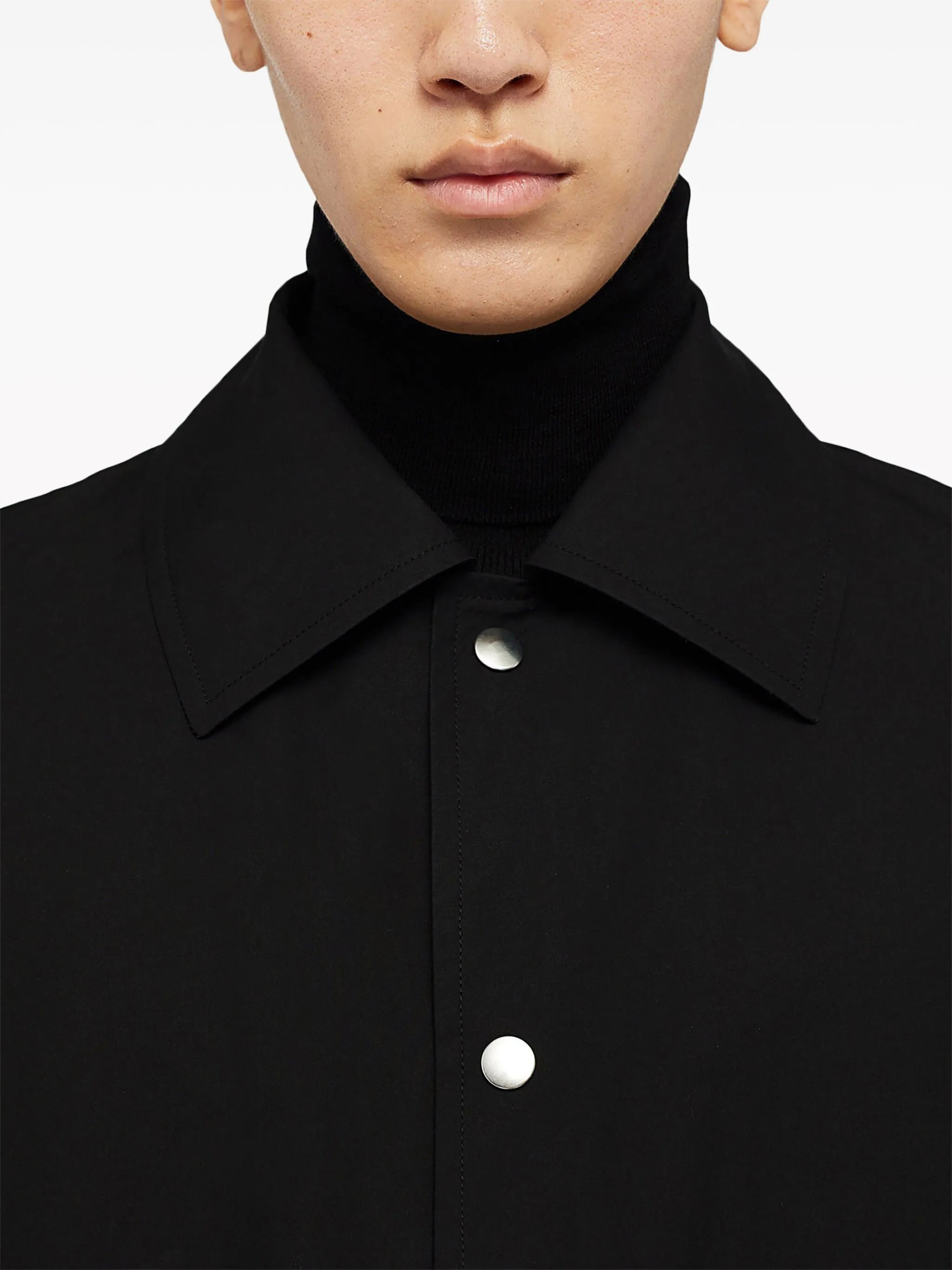 logo-print cotton-poplin shirt jacket