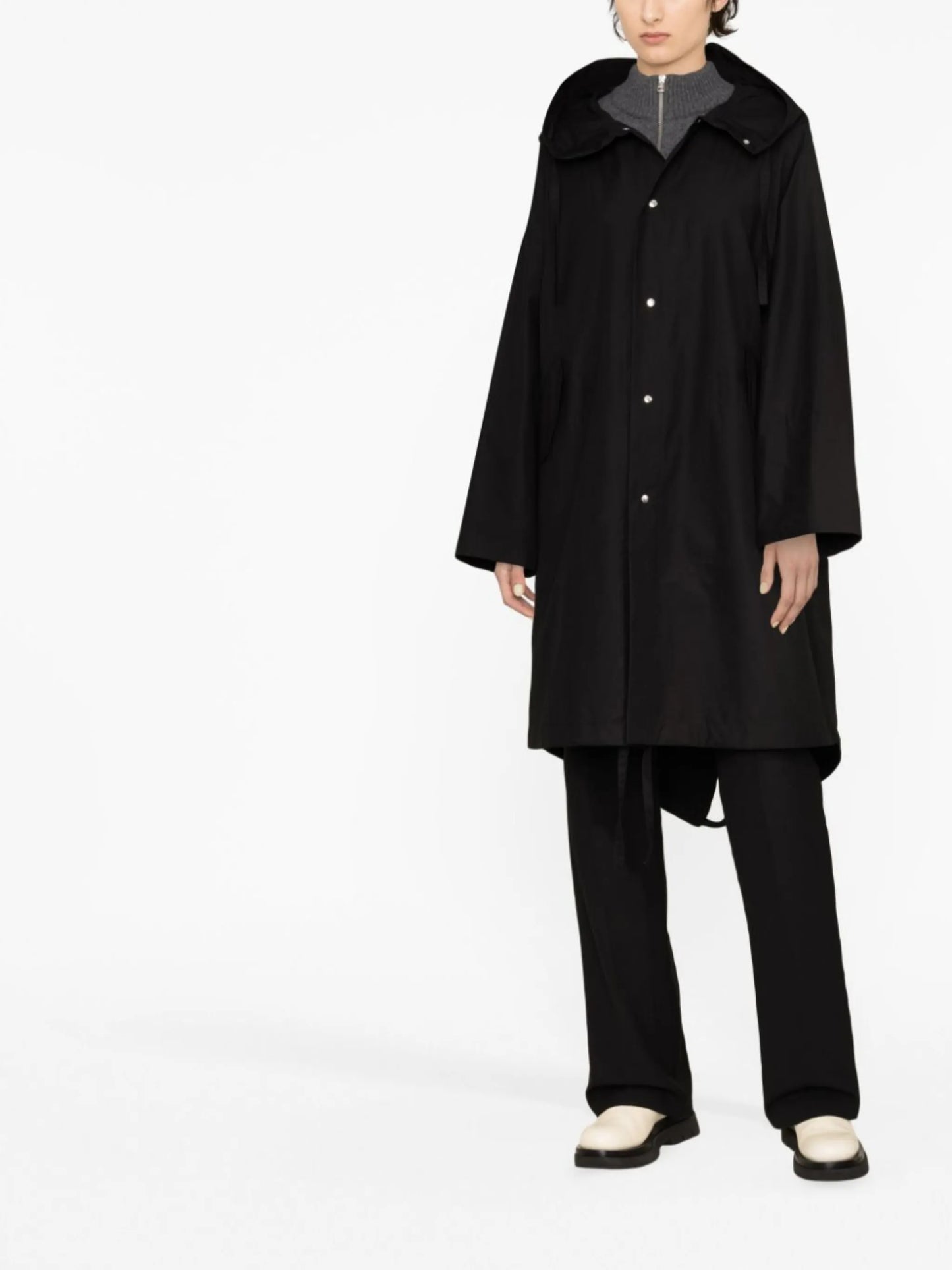 logo-print cotton coat