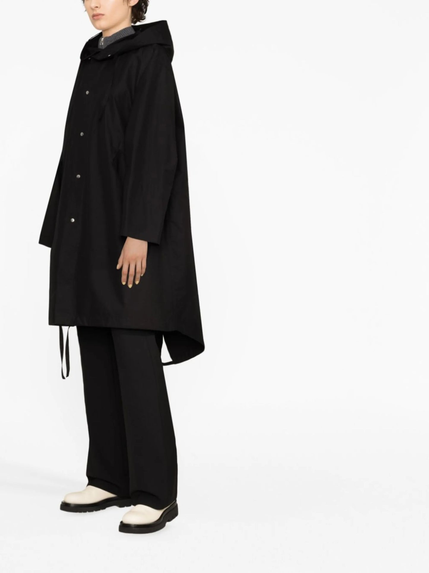 logo-print cotton coat