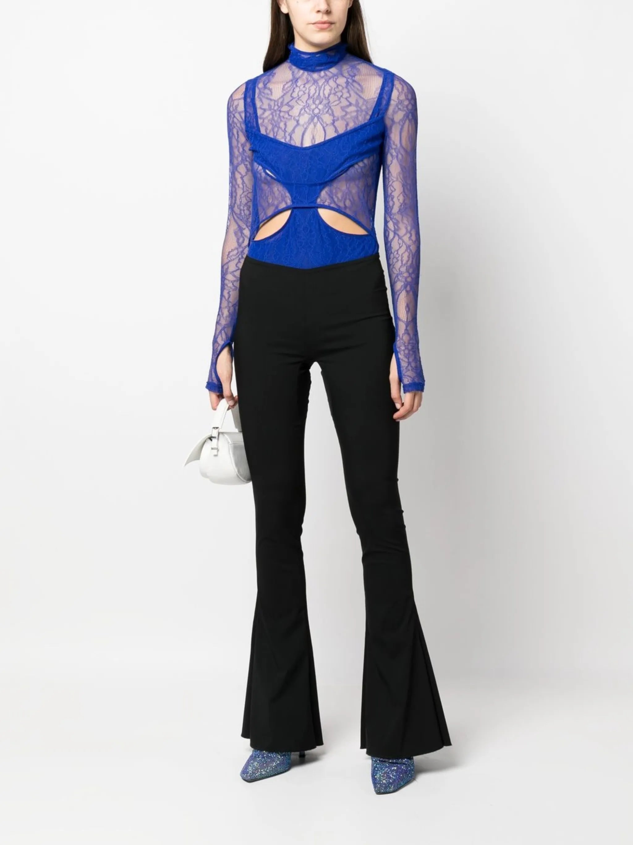 sheer lace masked bodysuit