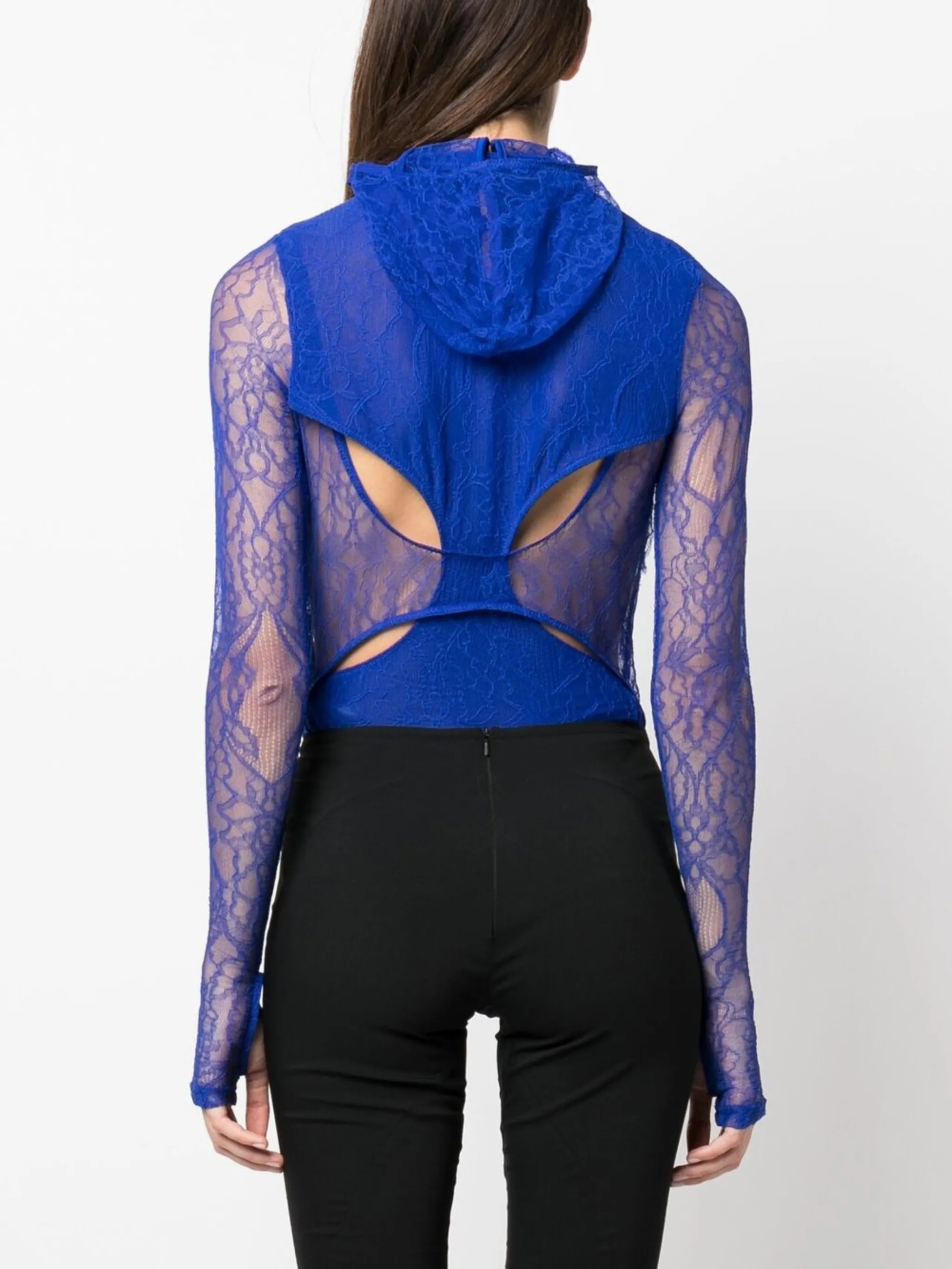 sheer lace masked bodysuit