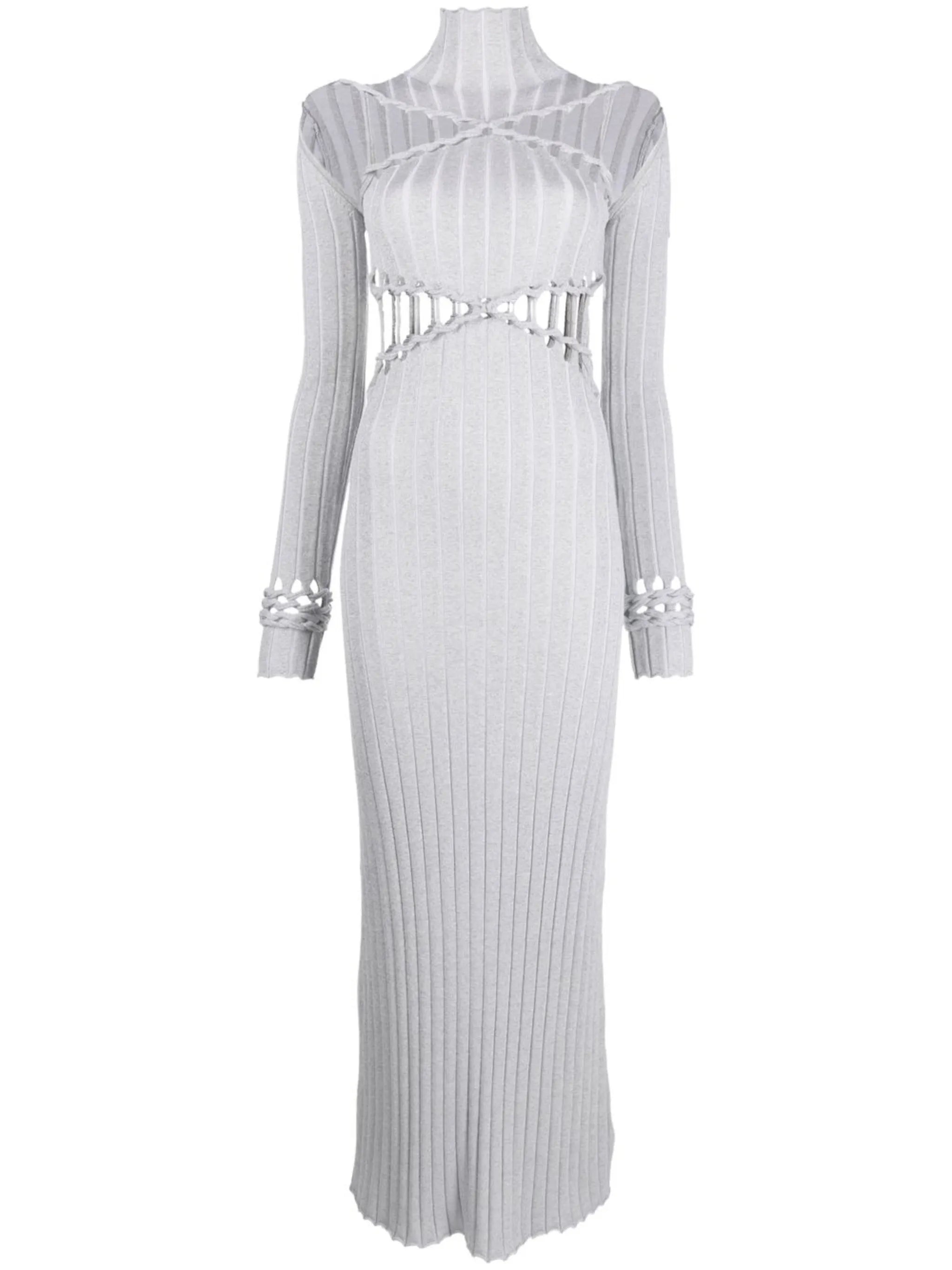 cut-out ribbed dress