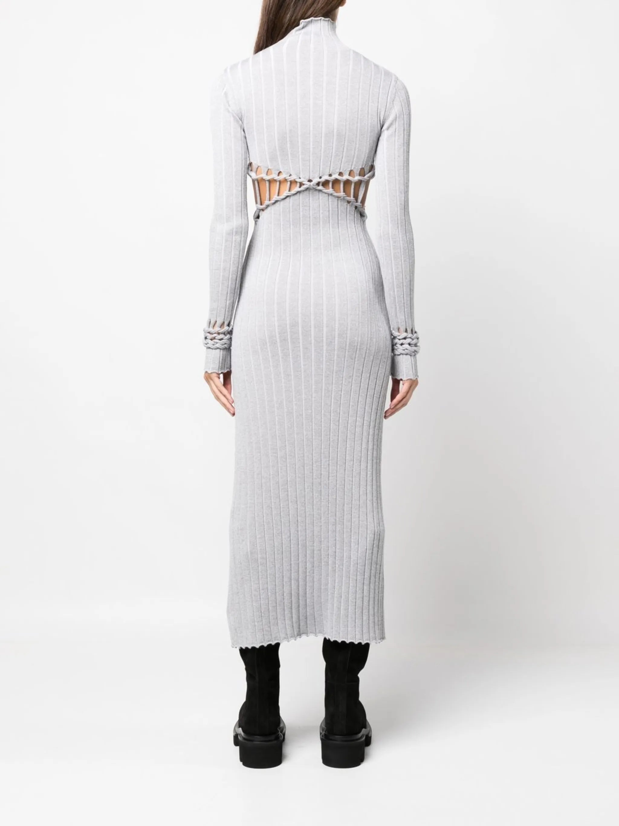 cut-out ribbed dress