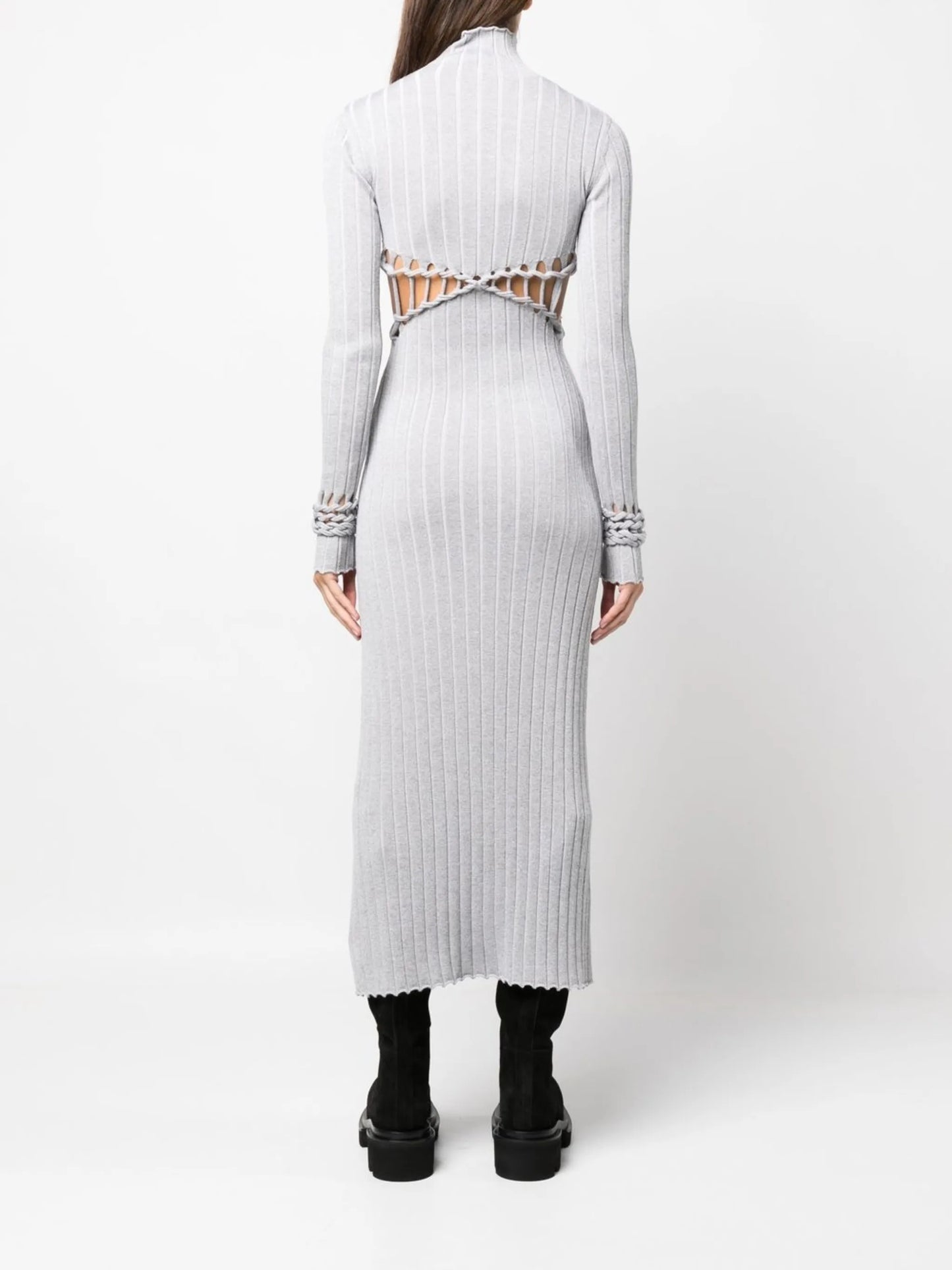 cut-out ribbed dress