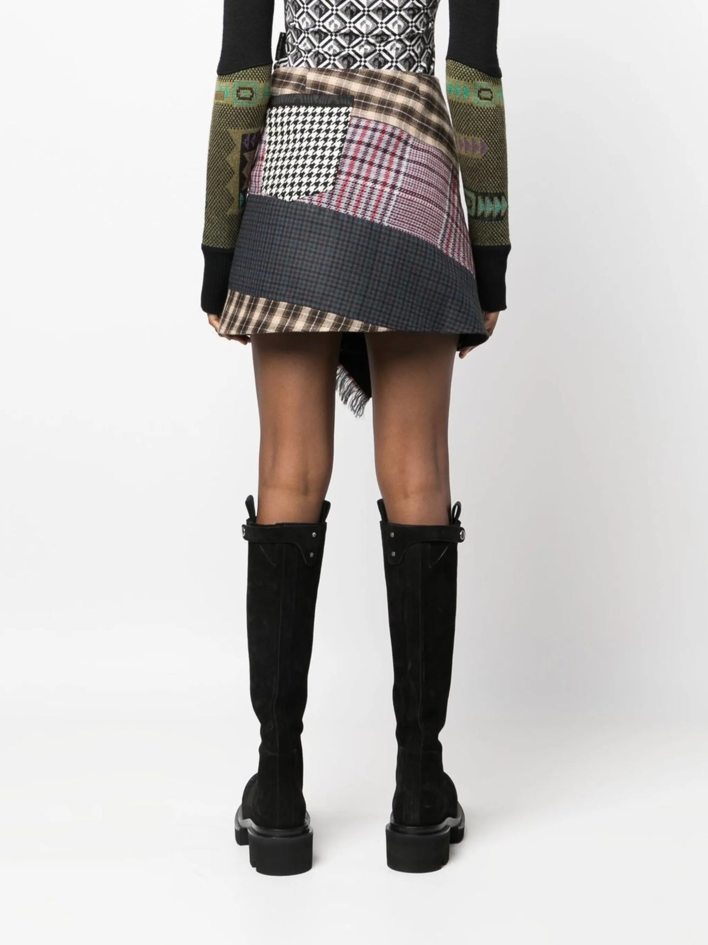 panelled wrap miniskirt