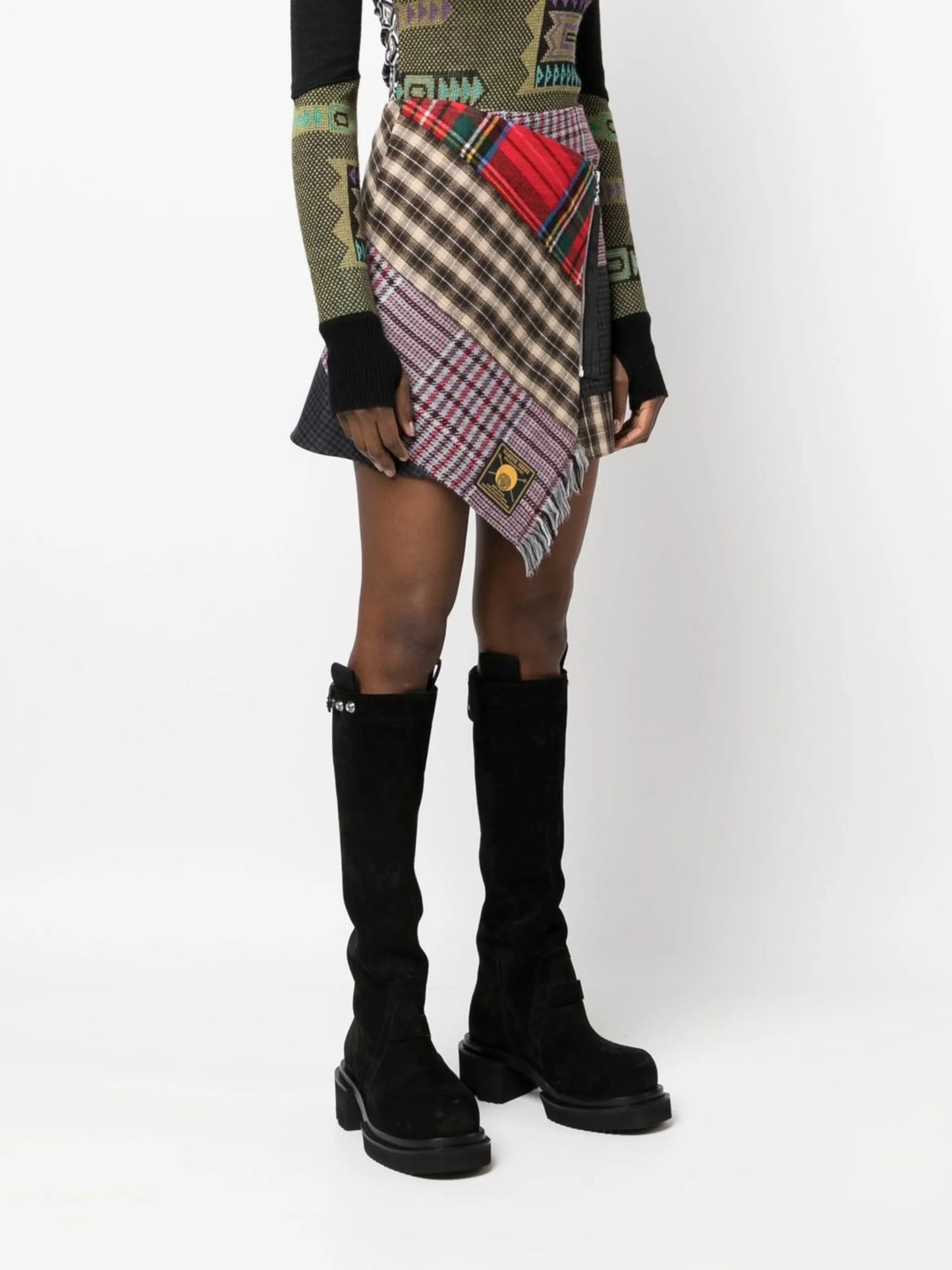 panelled wrap miniskirt