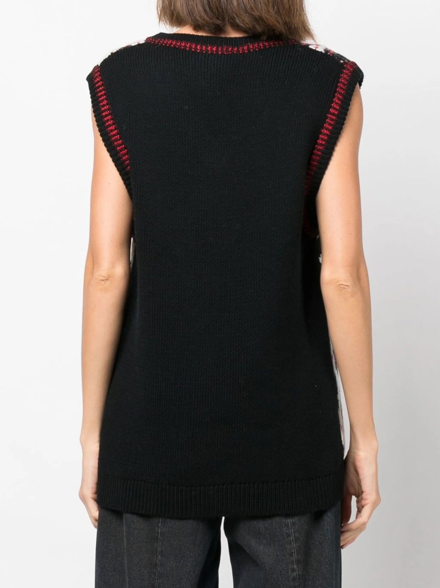 intarsia-knit logo knitted vest