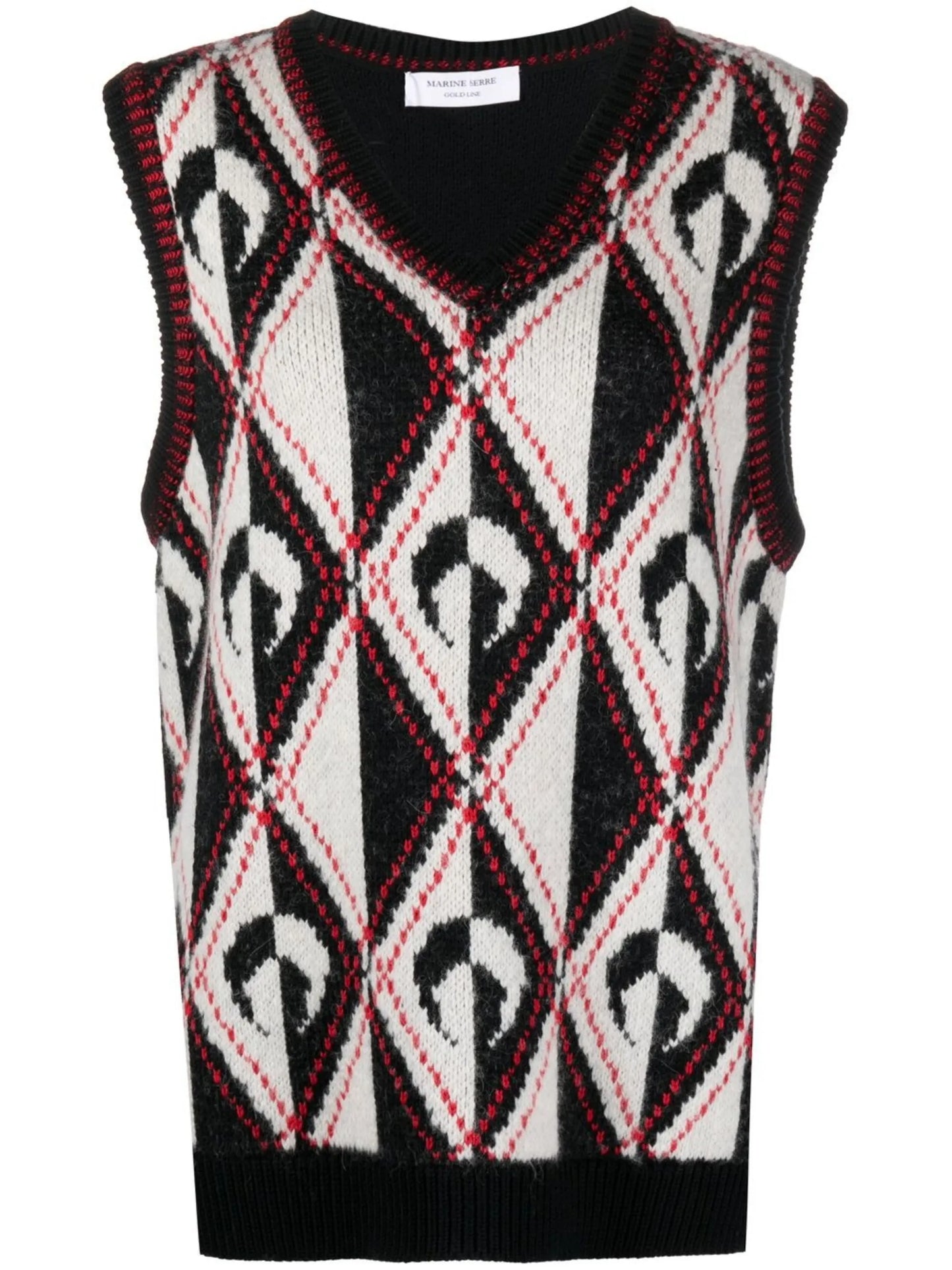 intarsia-knit logo knitted vest