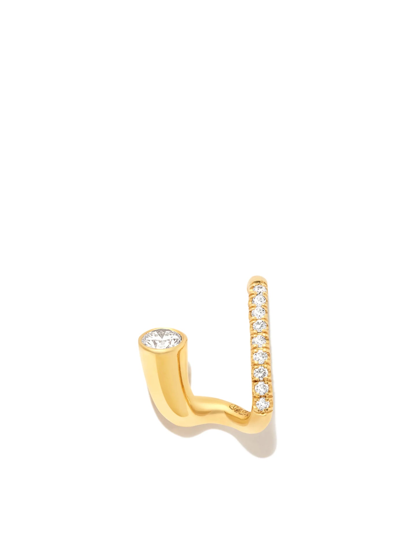 18kt yellow gold Peak diamond stud earring