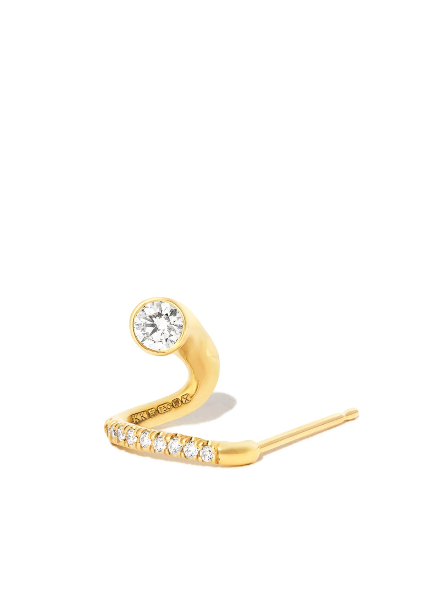 18kt yellow gold Peak diamond stud earring