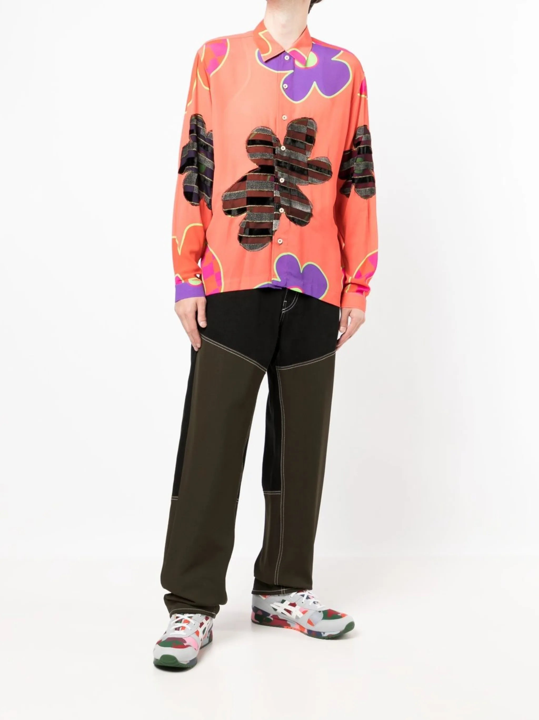 graphic-print long-sleeve shirt