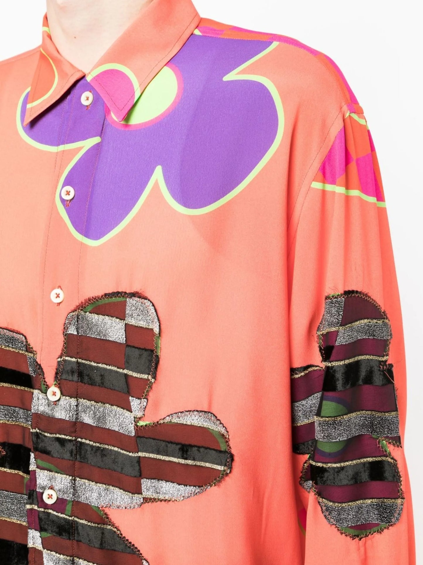 graphic-print long-sleeve shirt