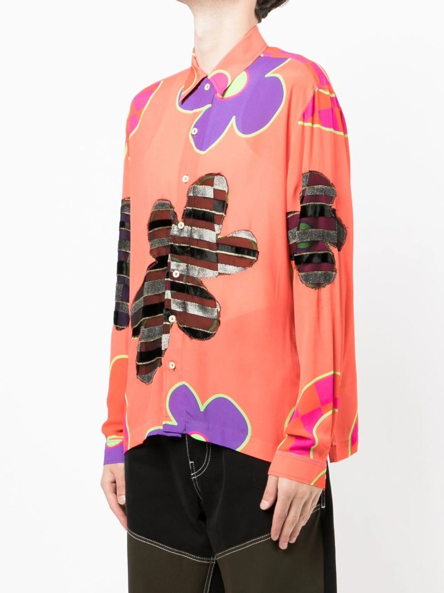 graphic-print long-sleeve shirt