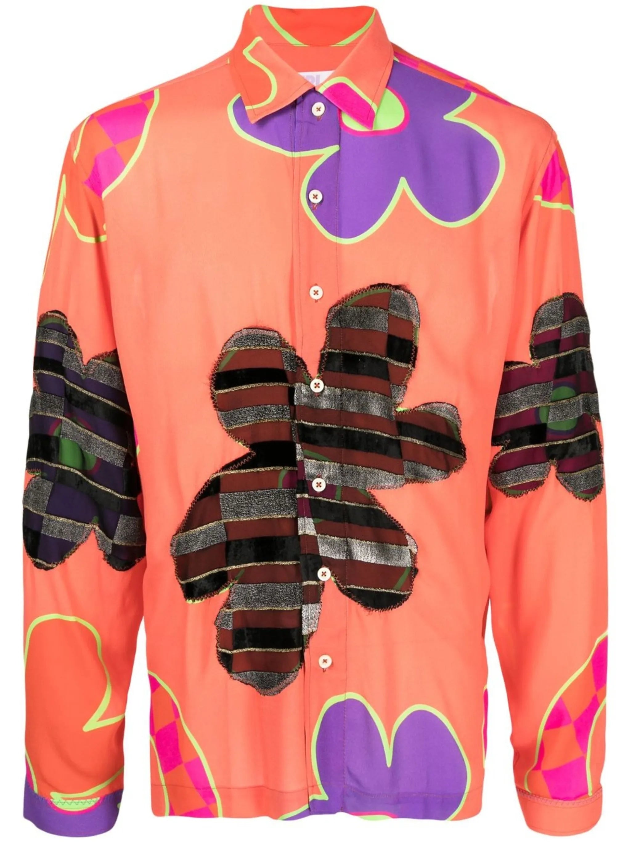 graphic-print long-sleeve shirt