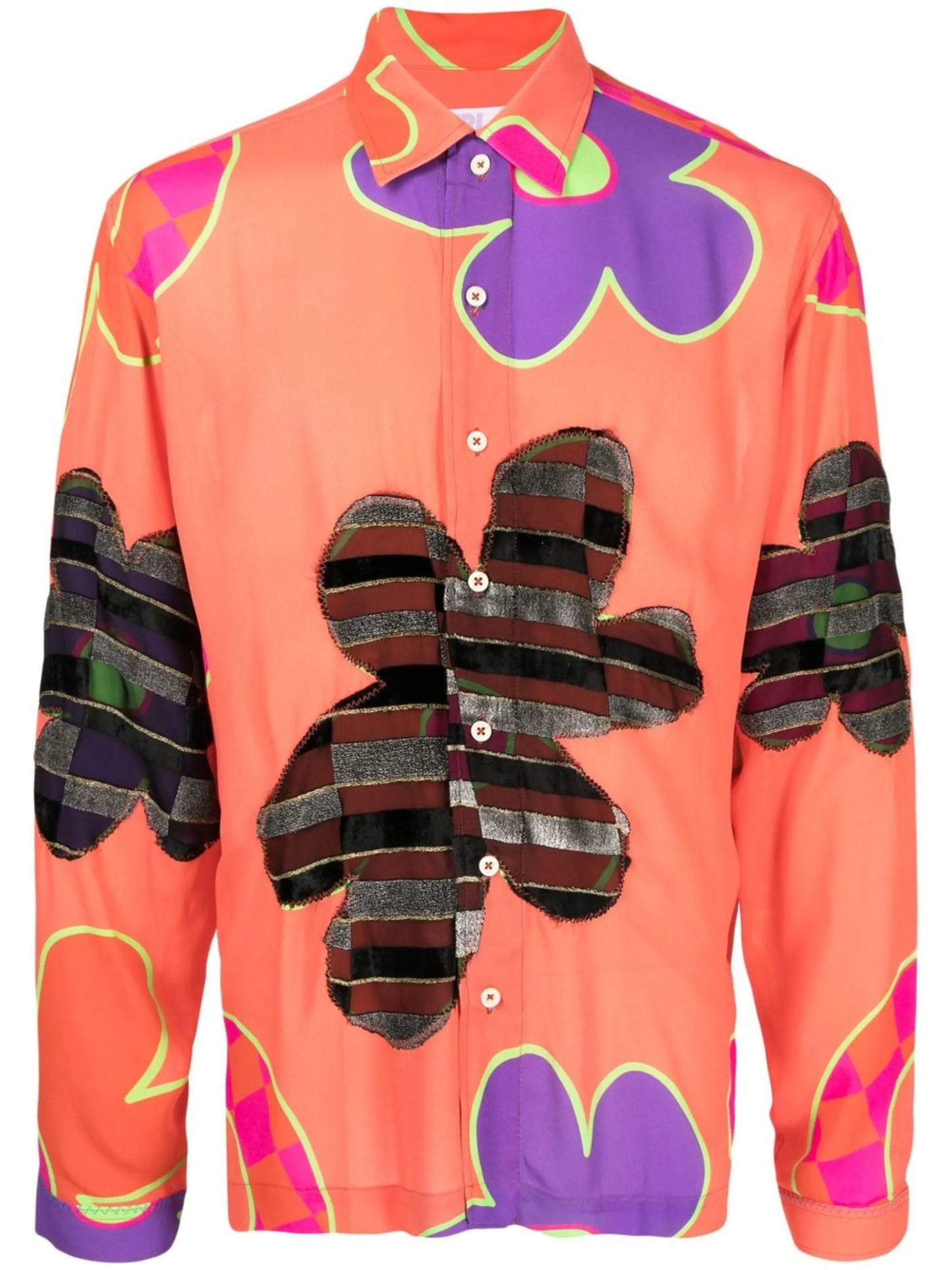 graphic-print long-sleeve shirt