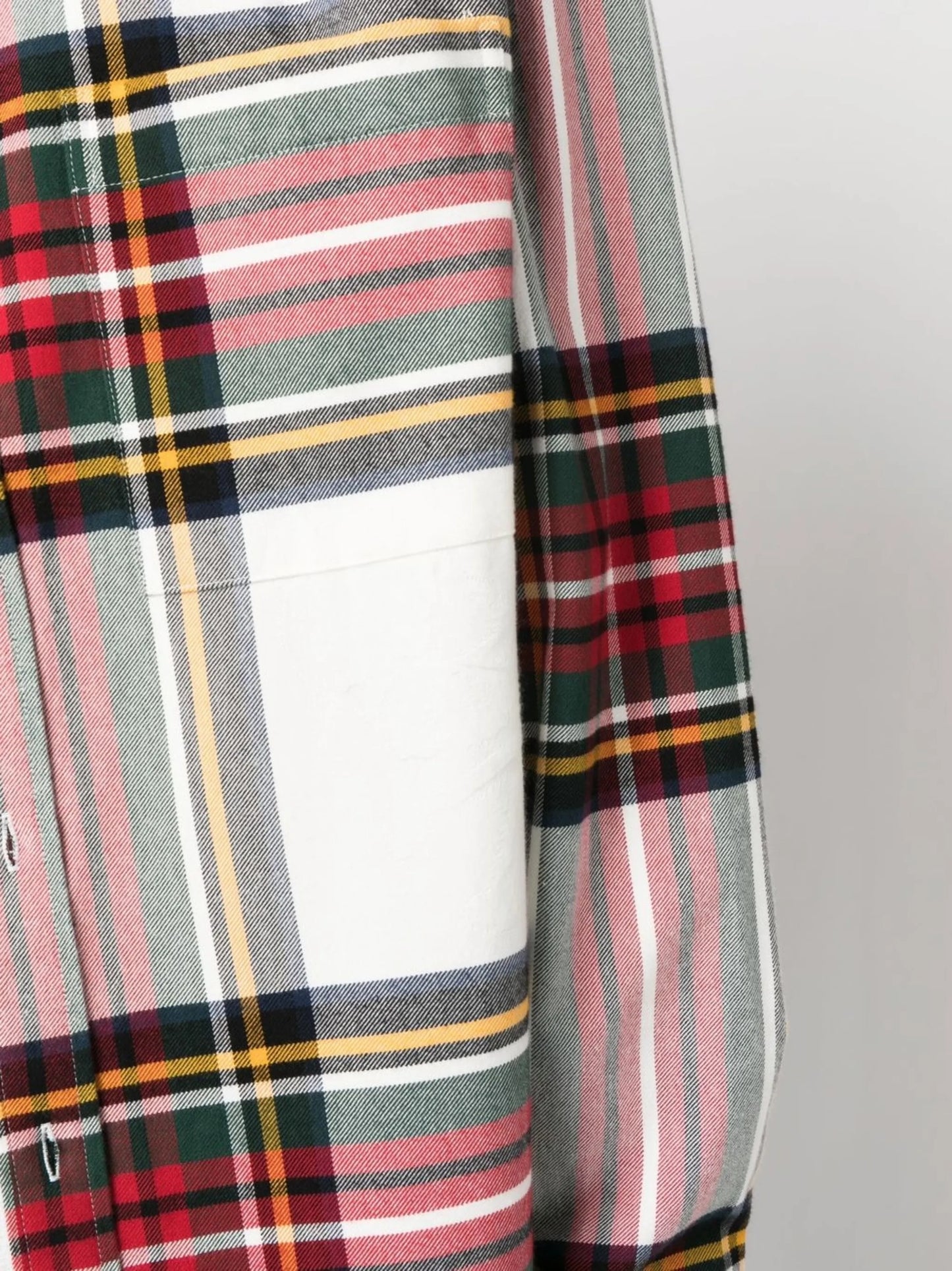 Oversize colour-block plaid shirt