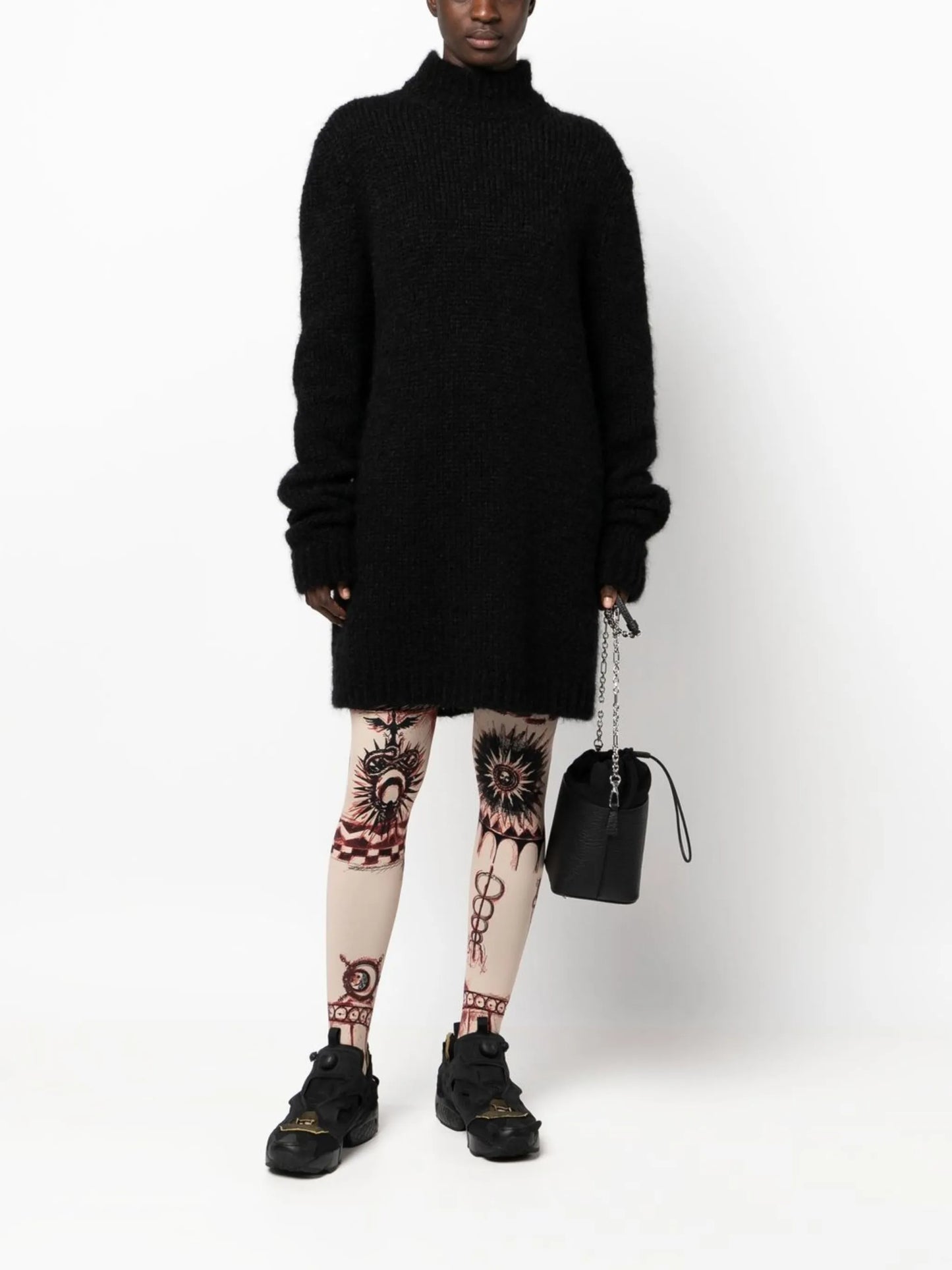 Geotic tattoo-print leggings