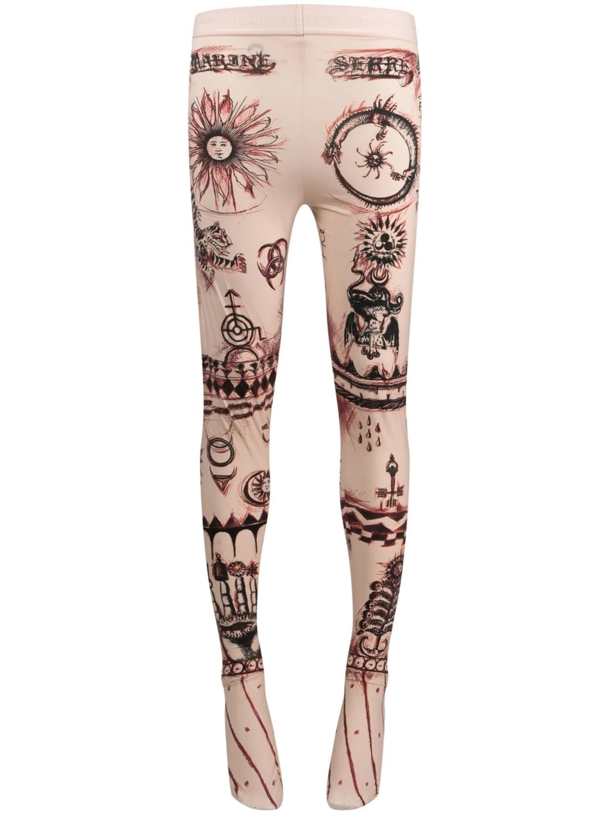 Geotic tattoo-print leggings