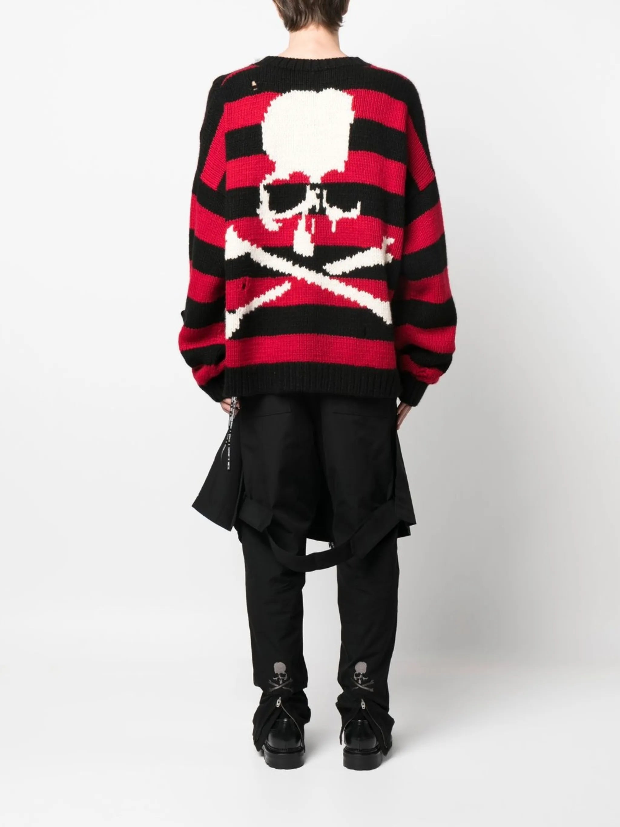 distressed hand-knit cashmere jumper