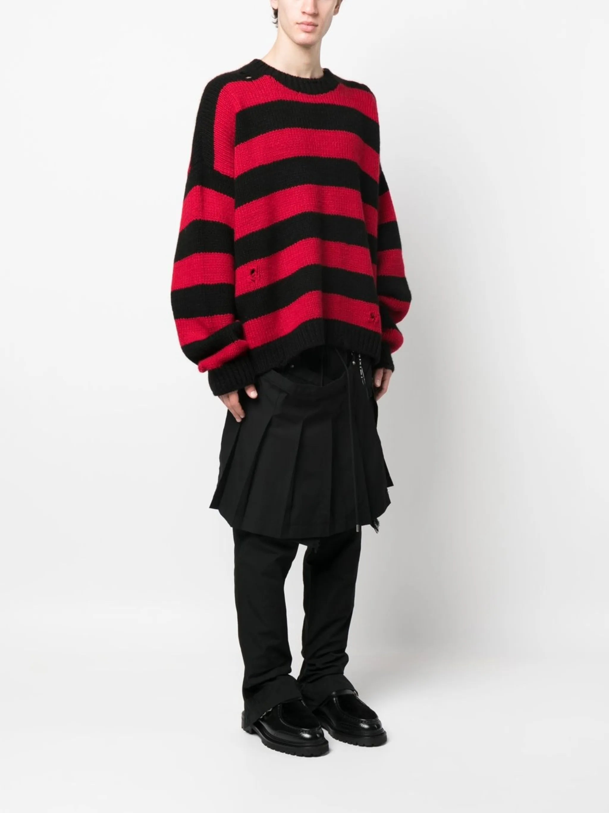 distressed hand-knit cashmere jumper