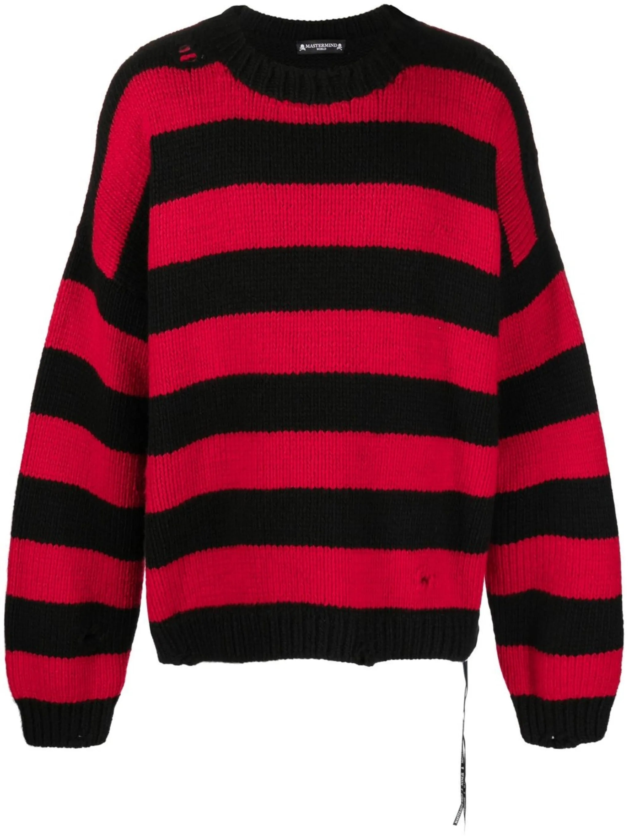 distressed hand-knit cashmere jumper