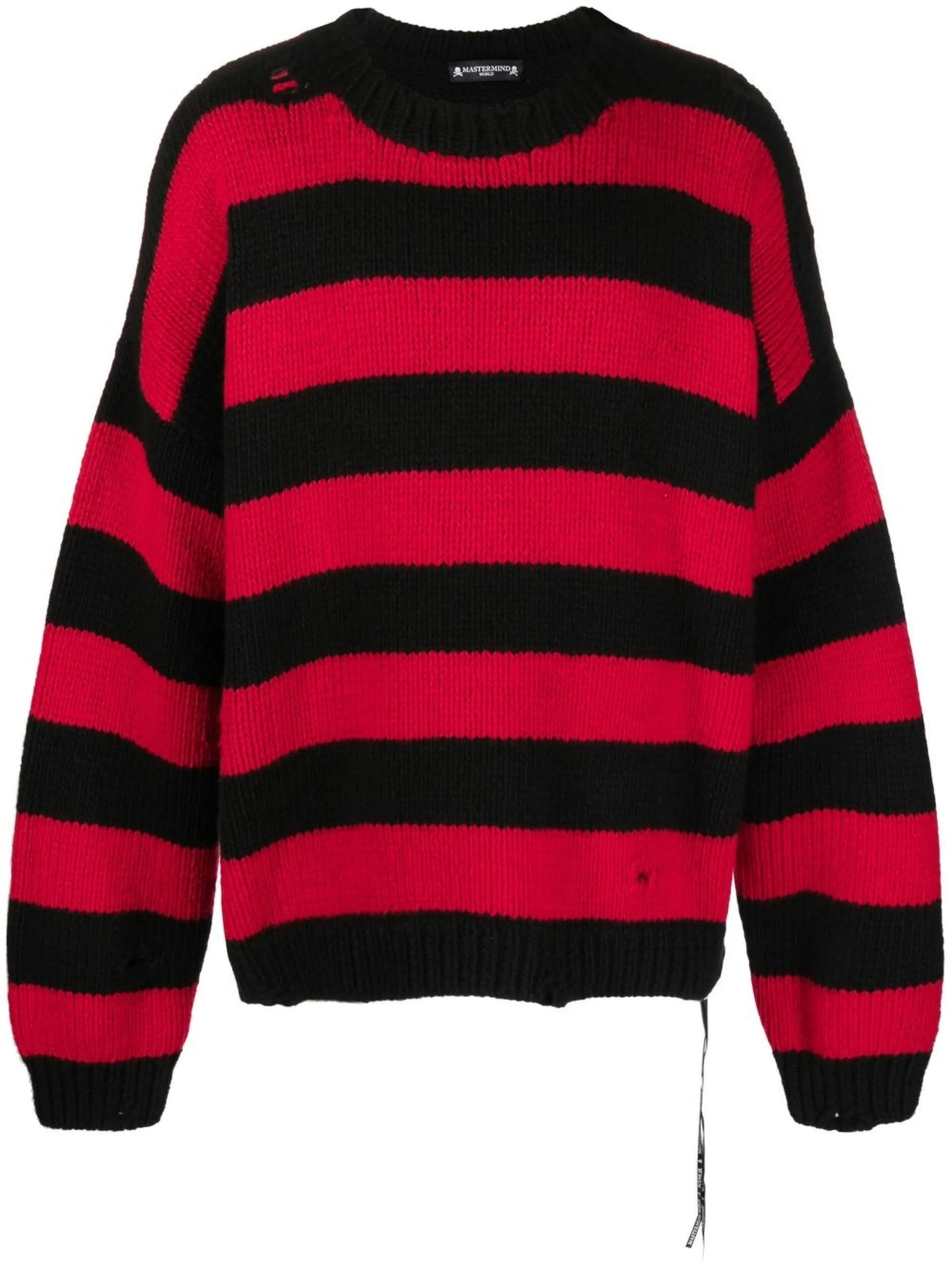 distressed hand-knit cashmere jumper