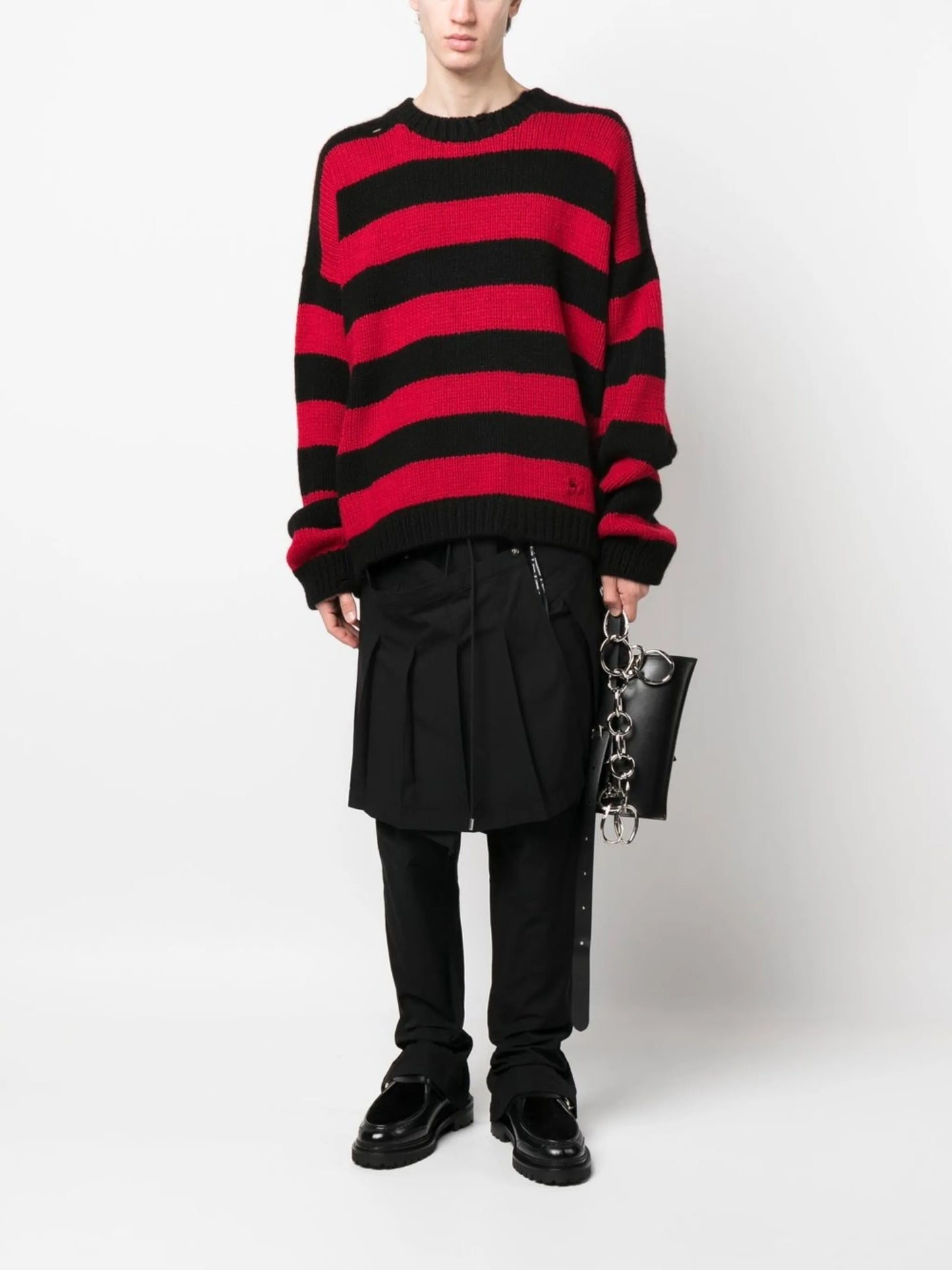 distressed hand-knit cashmere jumper