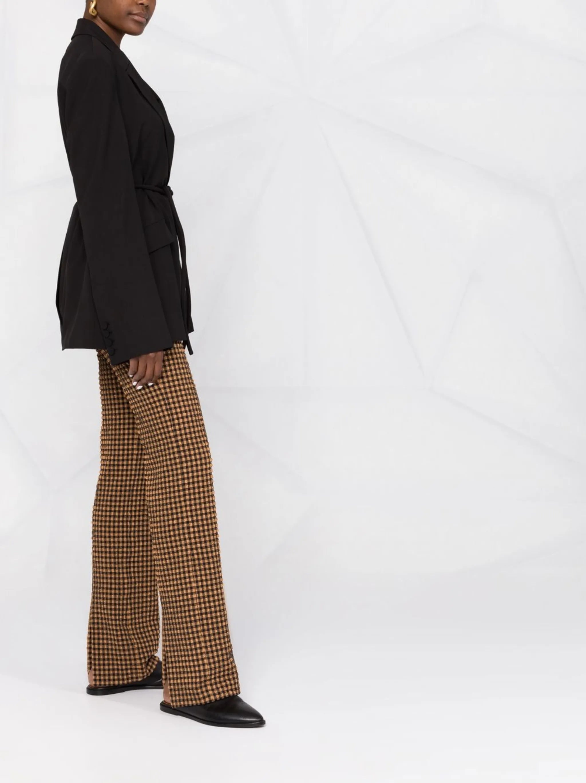 tied-waist single-breasted blazer