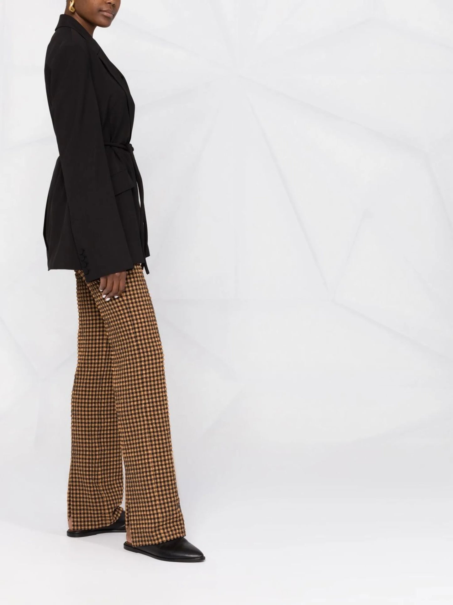 tied-waist single-breasted blazer