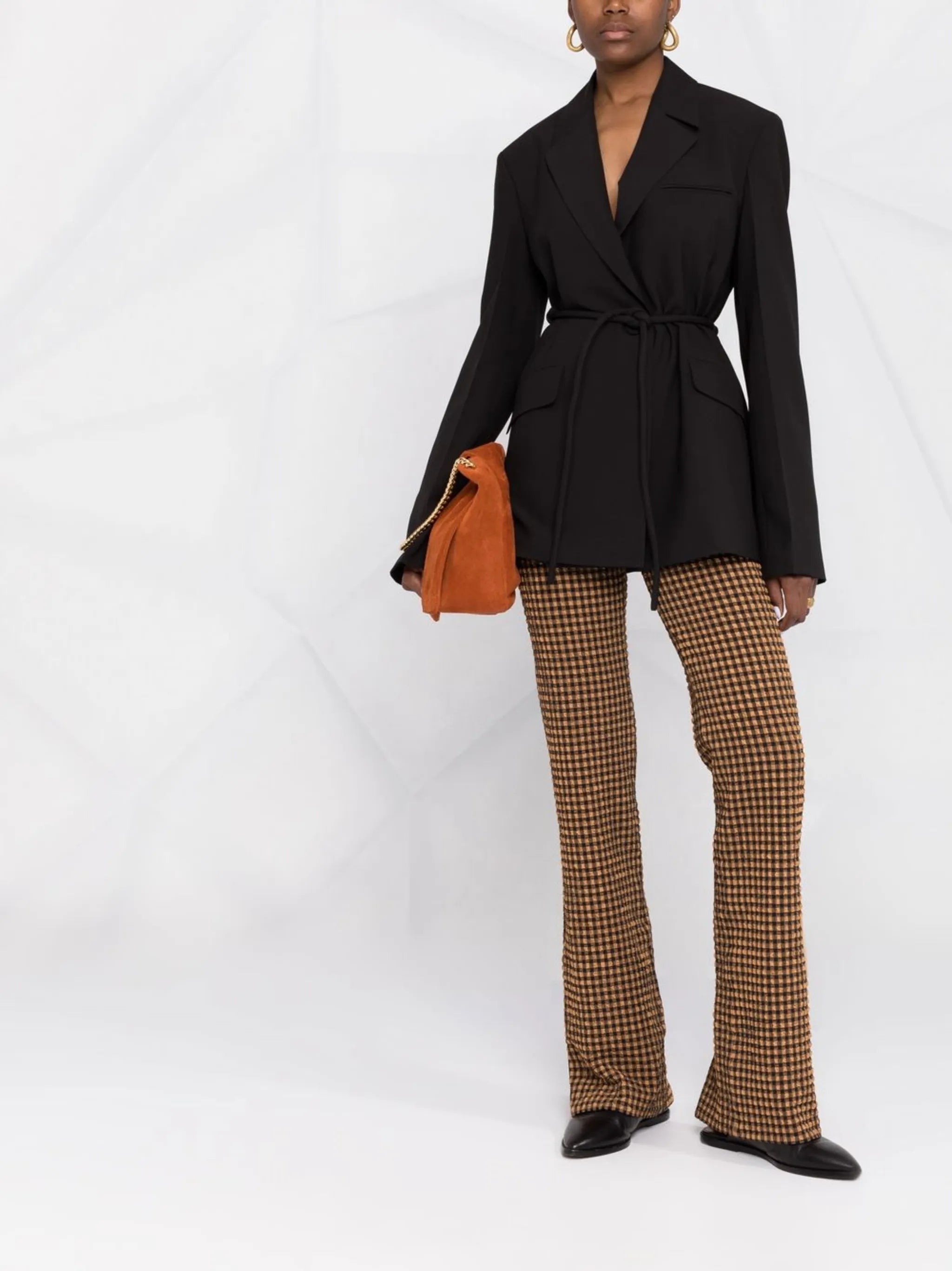 tied-waist single-breasted blazer