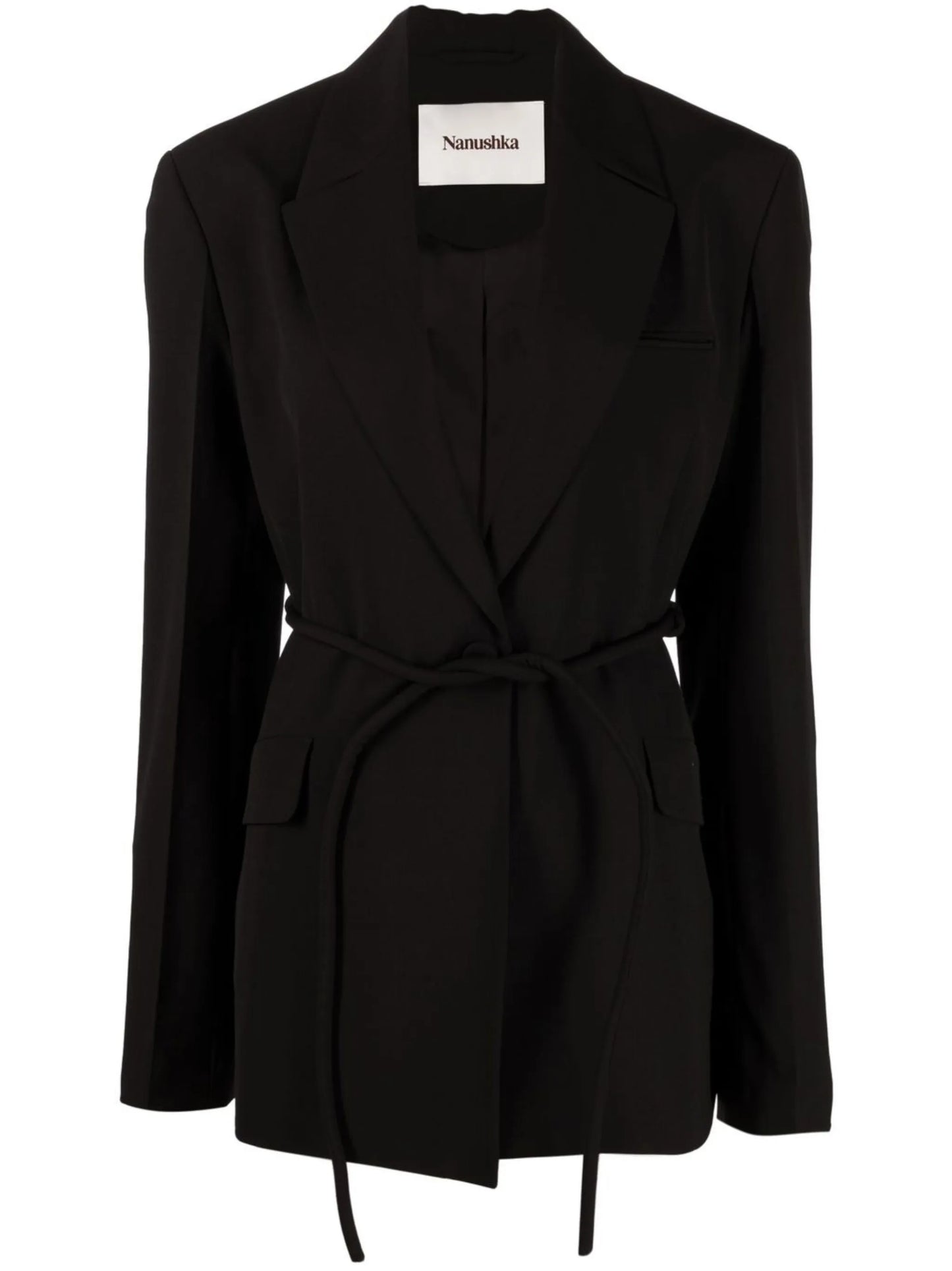 tied-waist single-breasted blazer