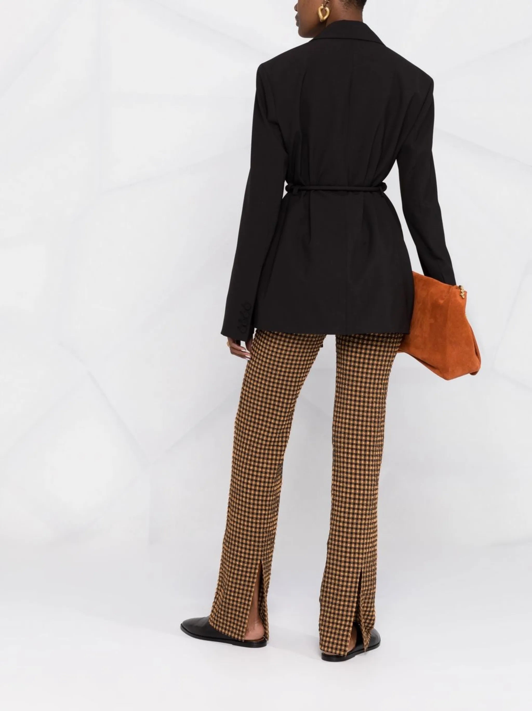 tied-waist single-breasted blazer
