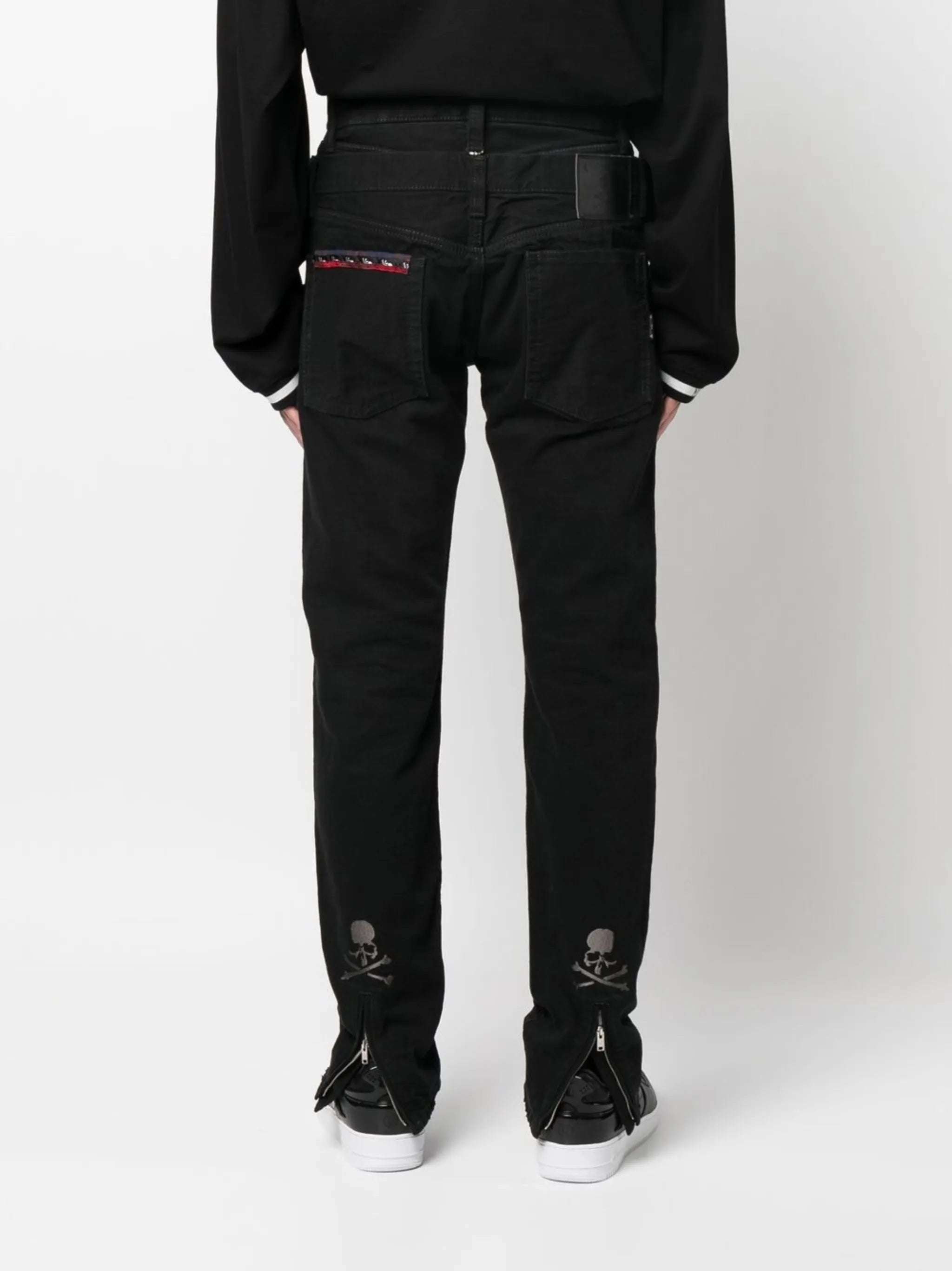 bead detailing slim-fit denim jeans