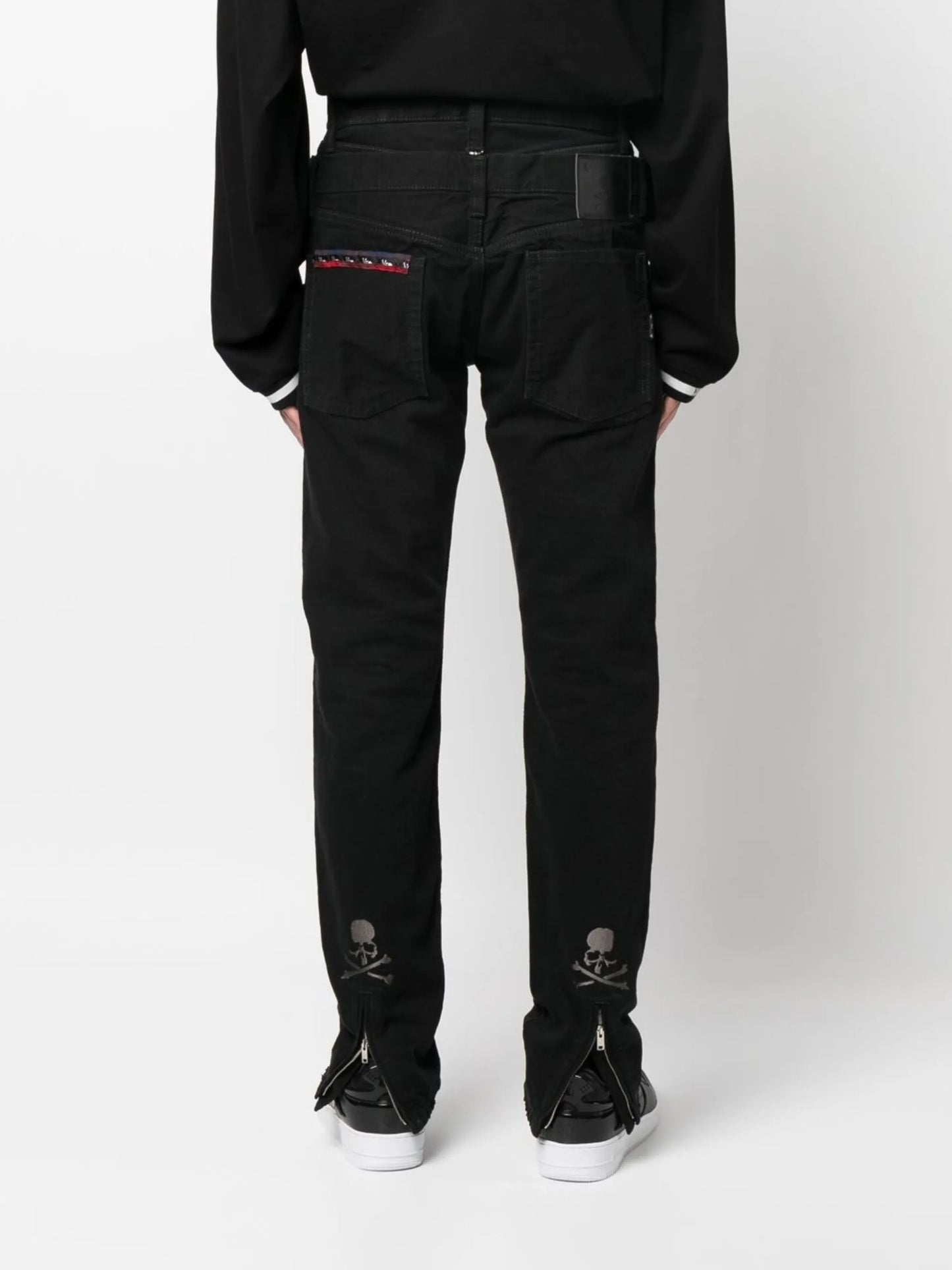 bead detailing slim-fit denim jeans