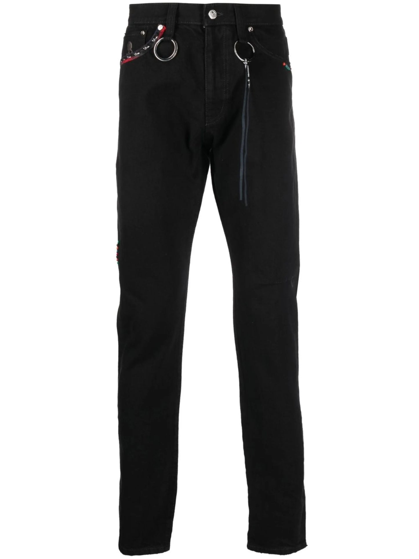 bead detailing slim-fit denim jeans
