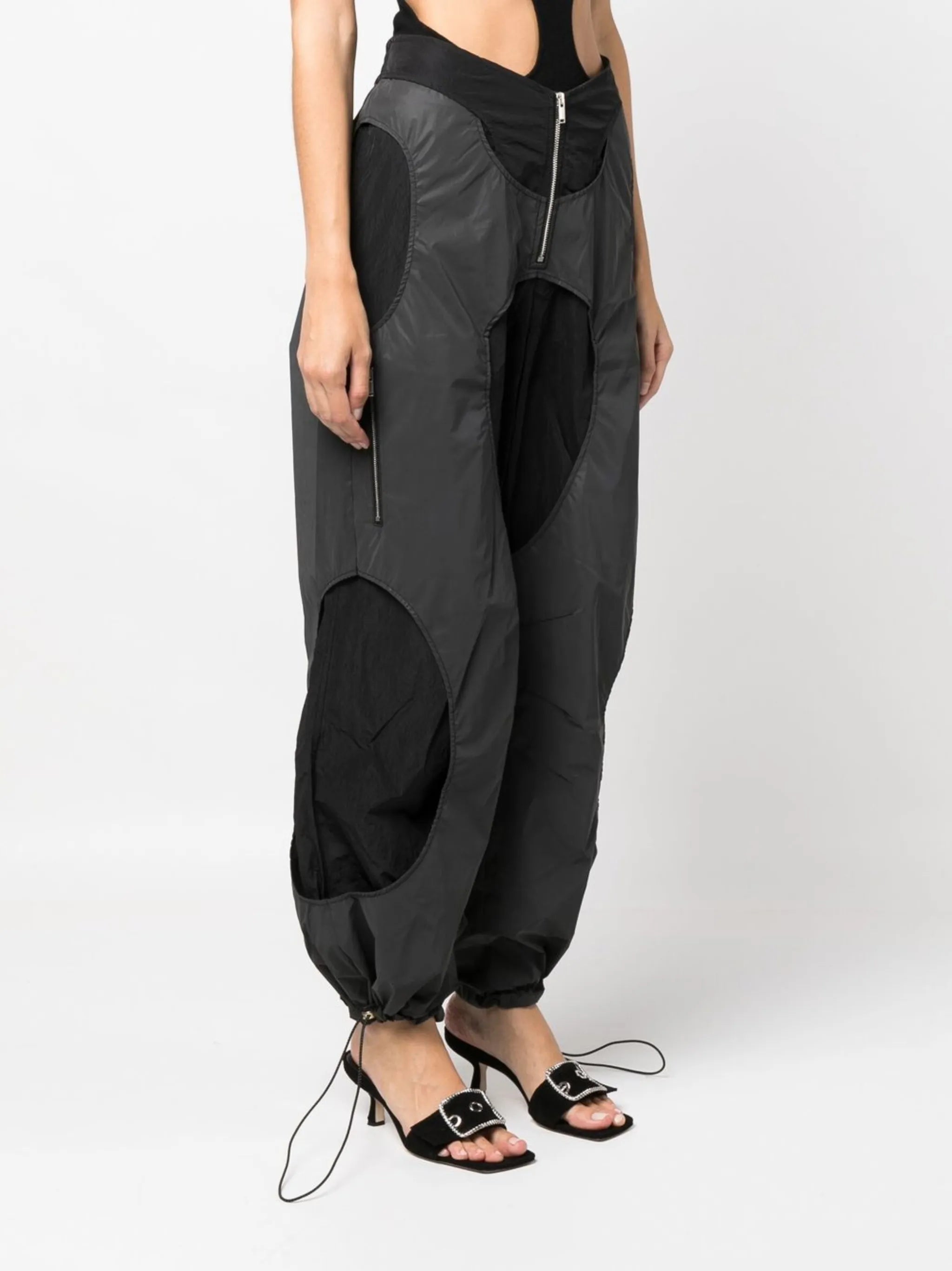 zip-front track pants