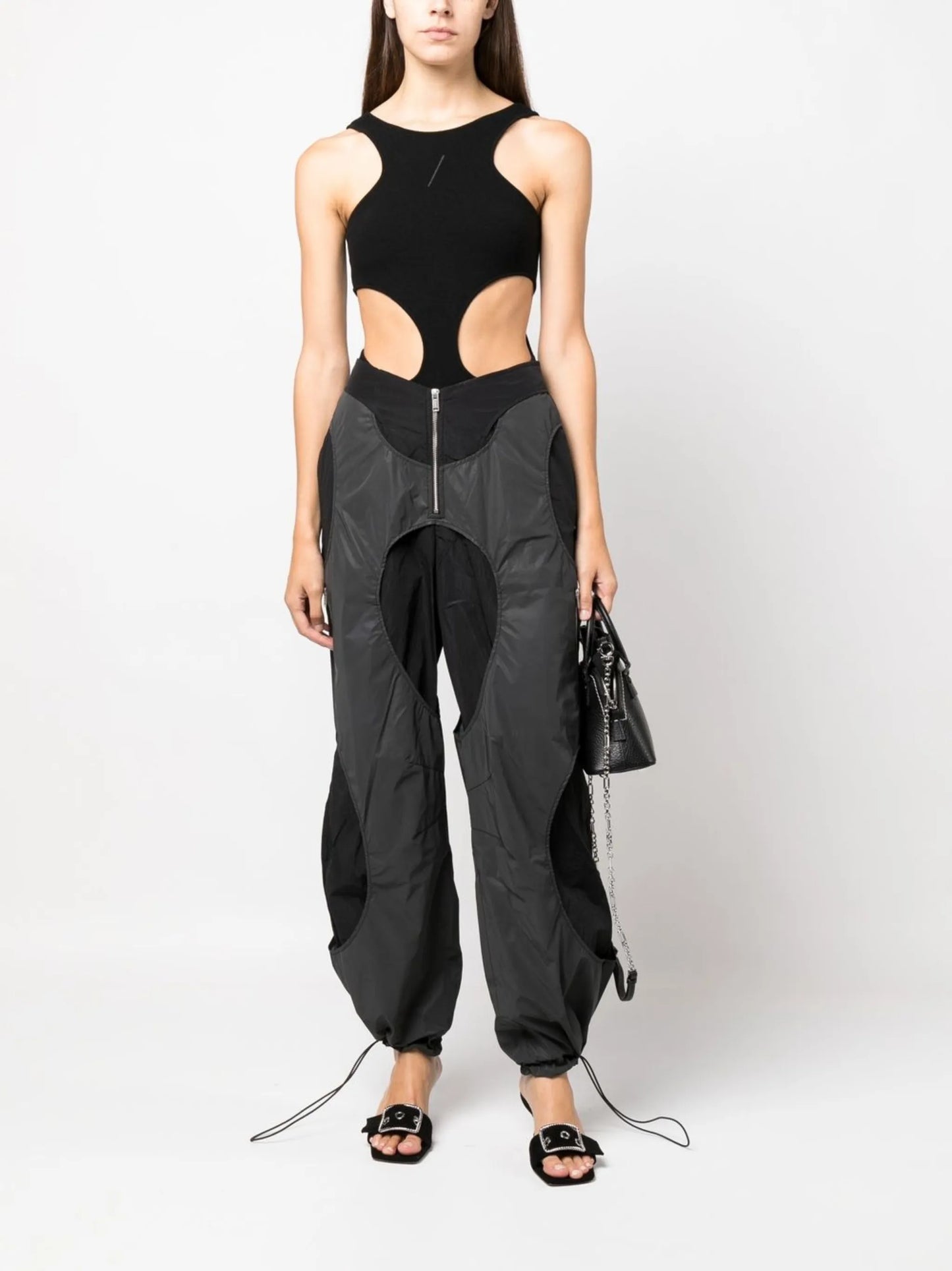 zip-front track pants