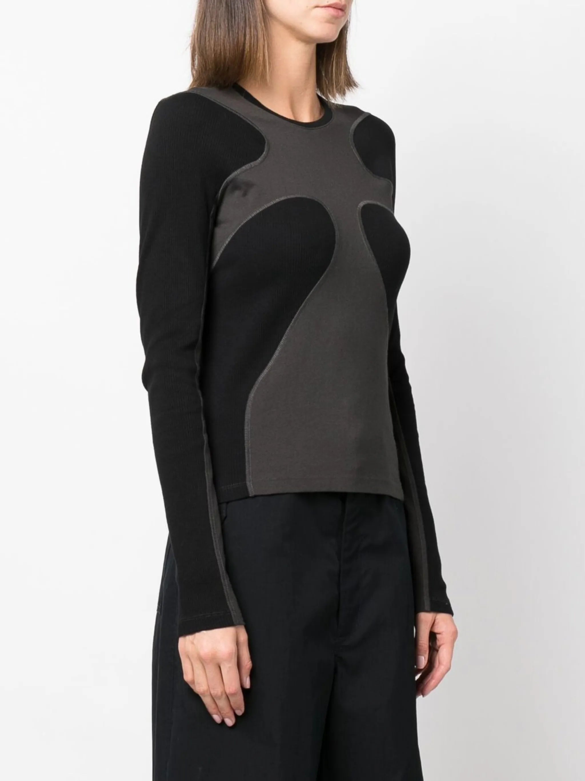 Rib Shift long-sleeved top