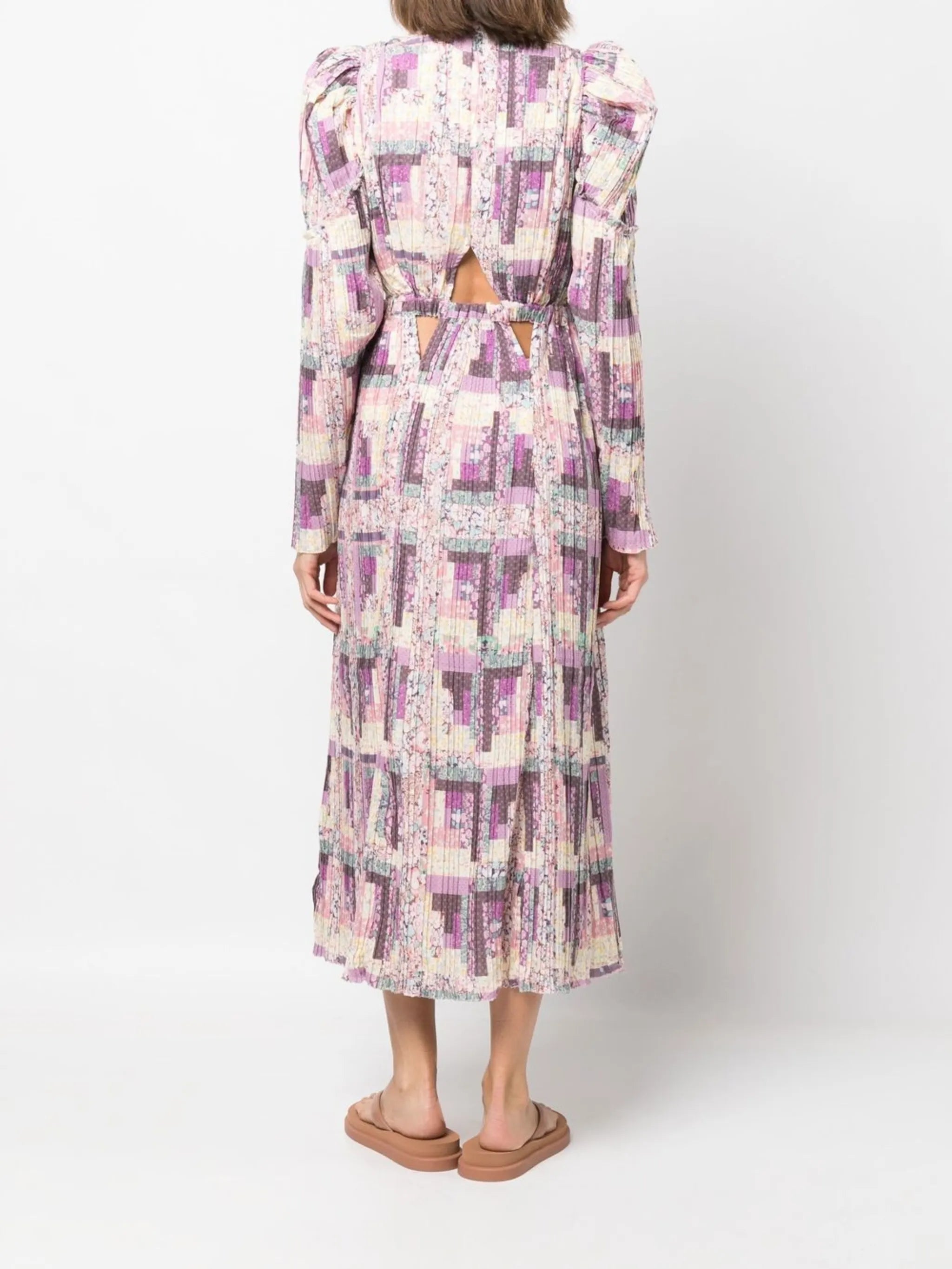 Naya patchwork-print long dress