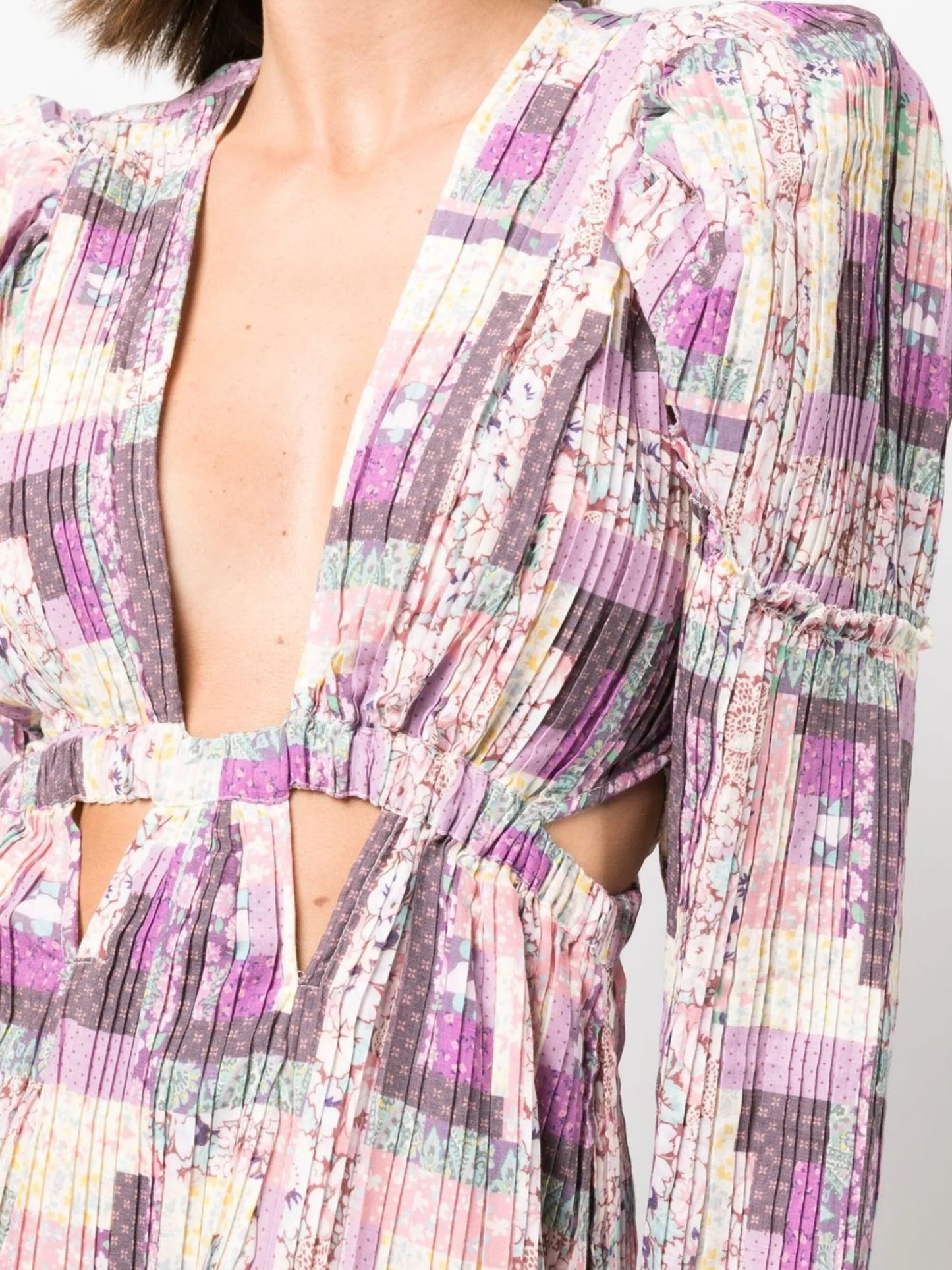 Naya patchwork-print long dress