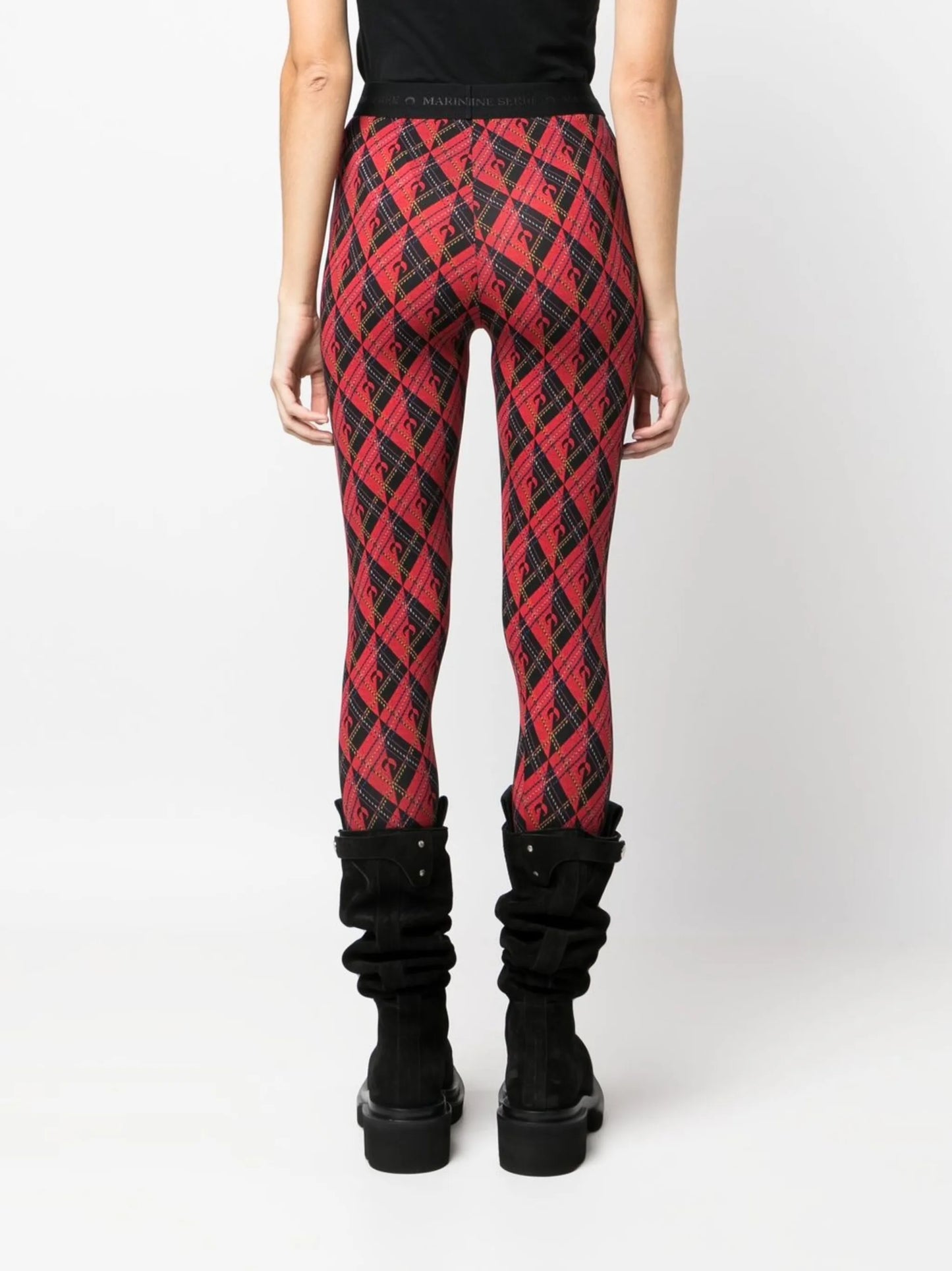 intarsia-logo leggings