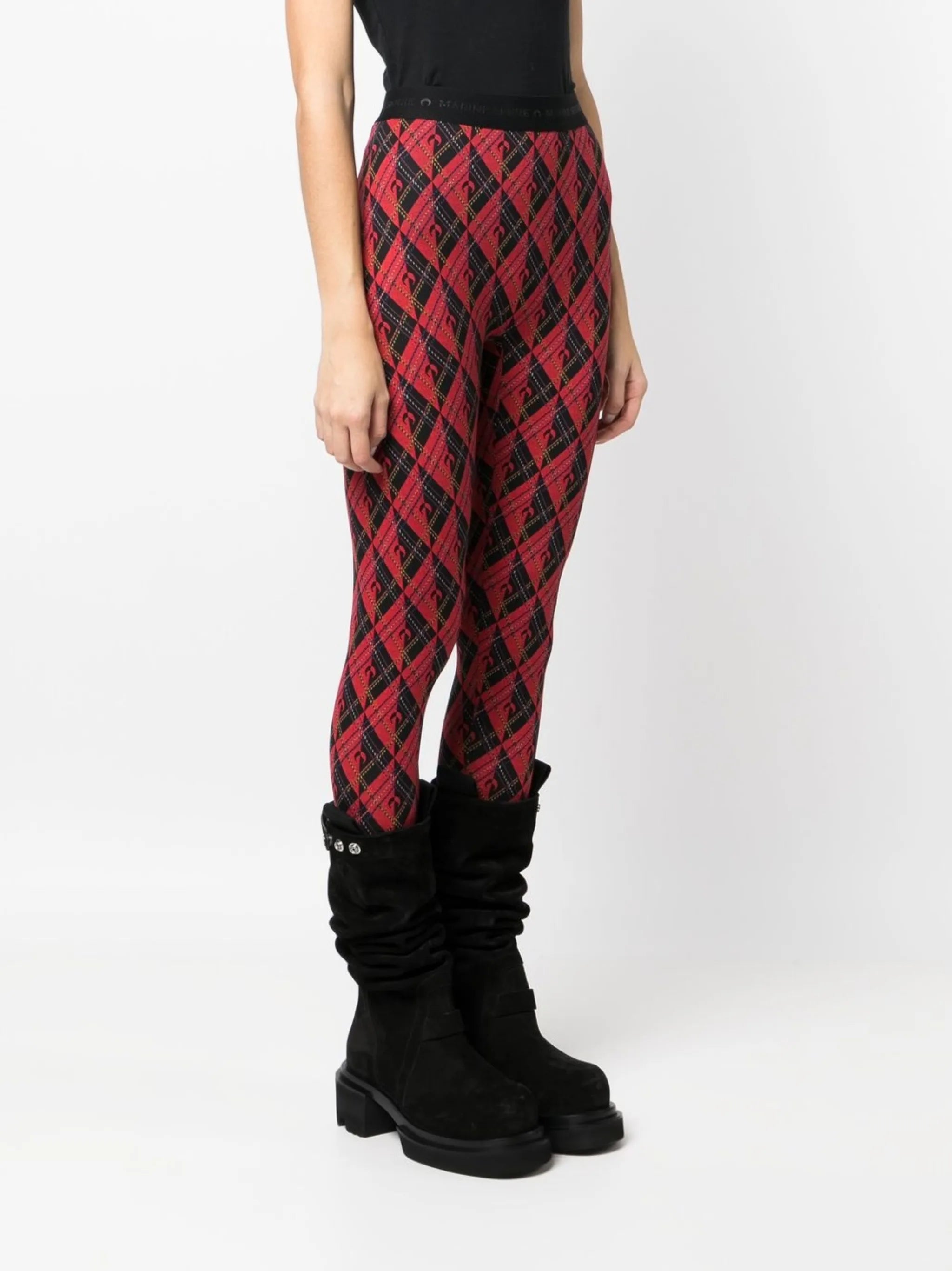 intarsia-logo leggings