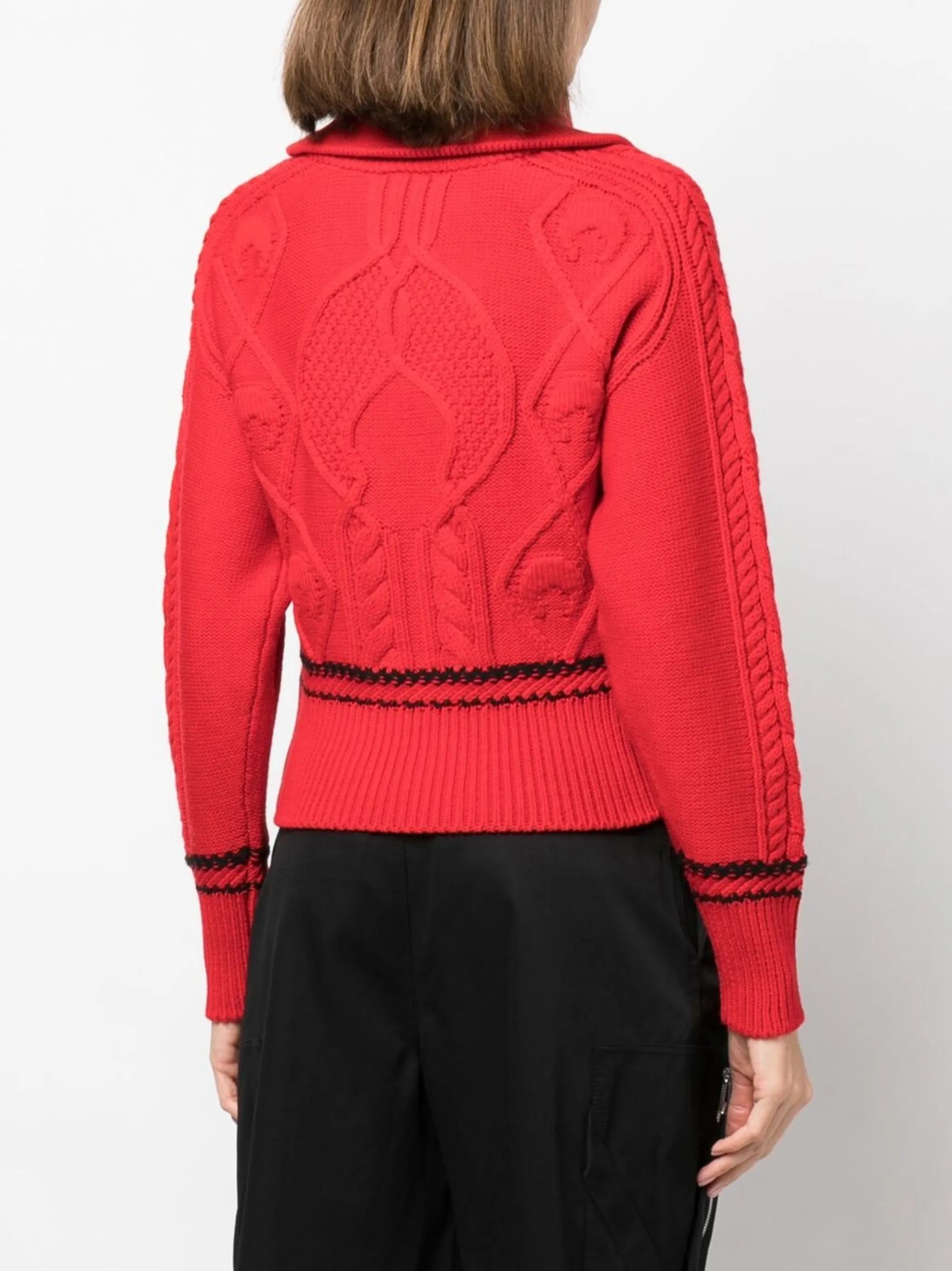 cable-knit quarter-zip jumper