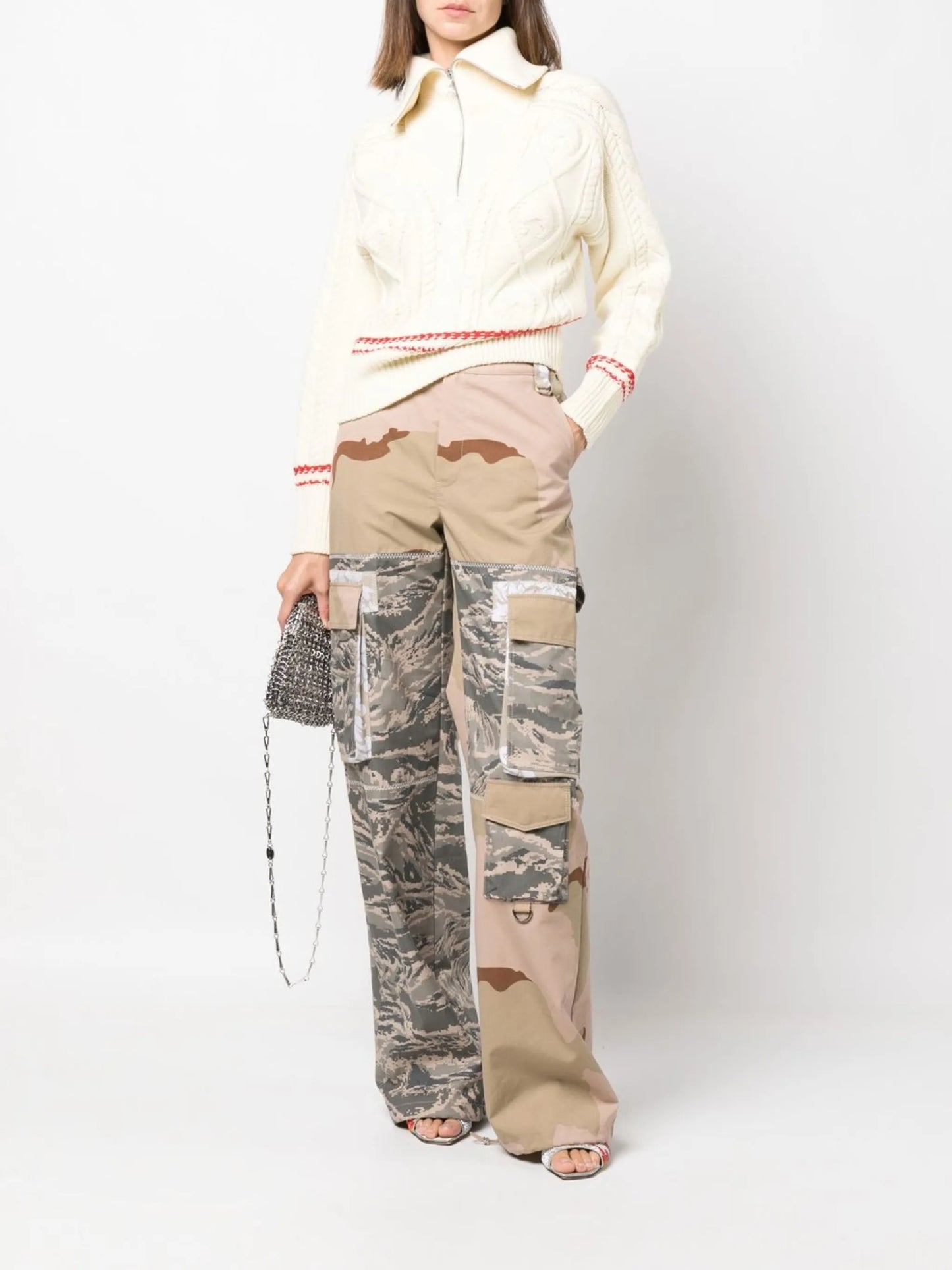 quarter-zip cable-knit jumper