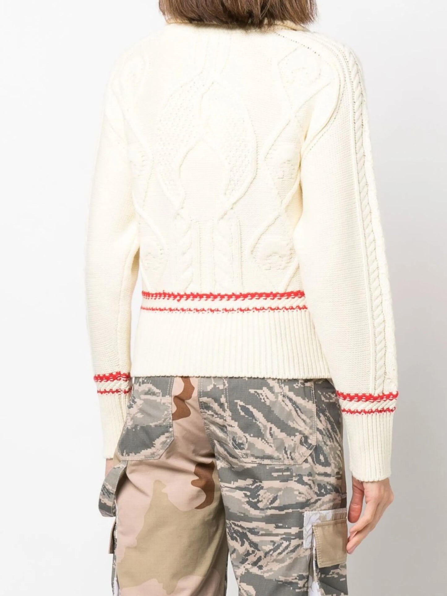 quarter-zip cable-knit jumper