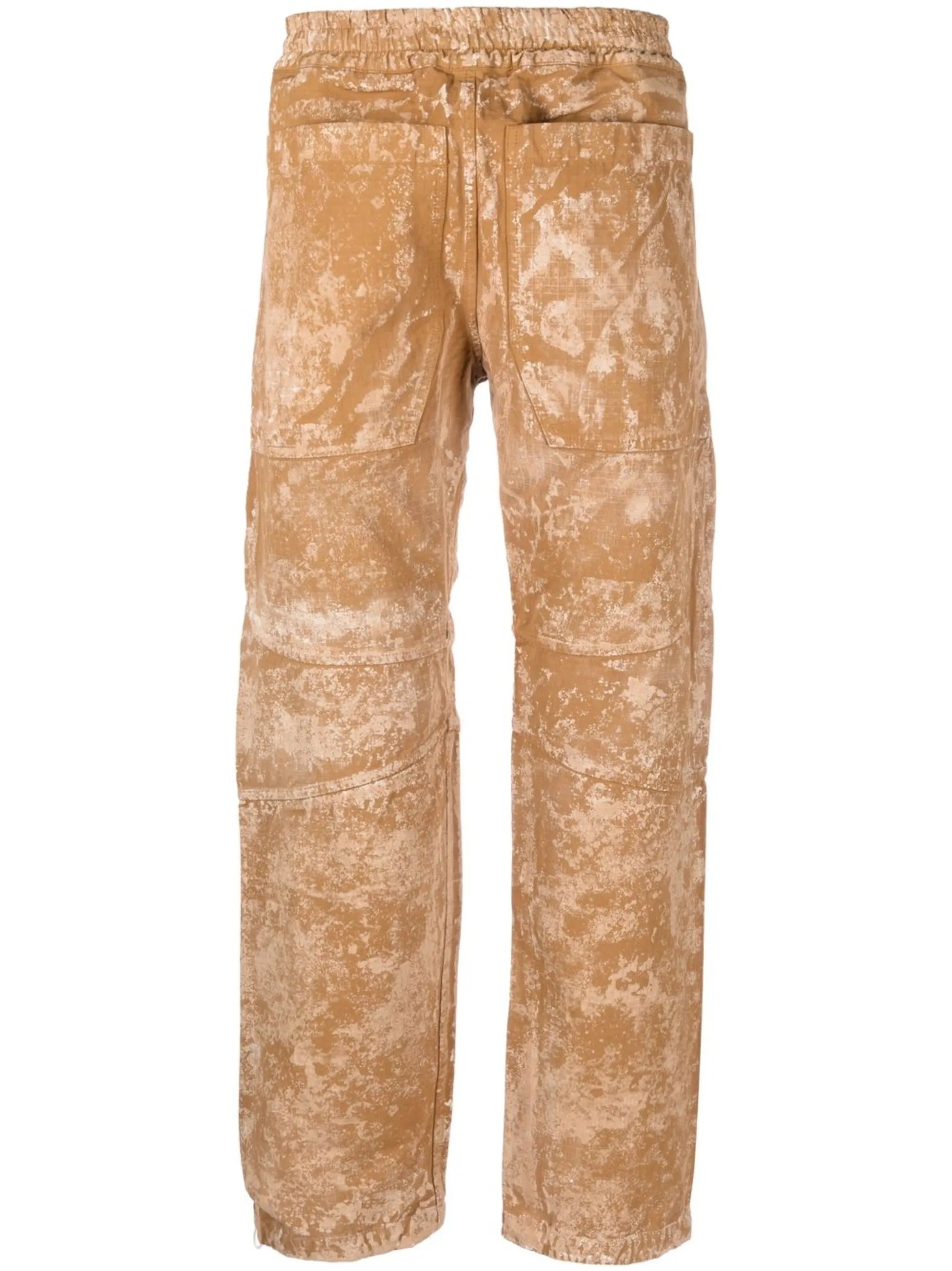 Oss bleached-effect ripstop trousers
