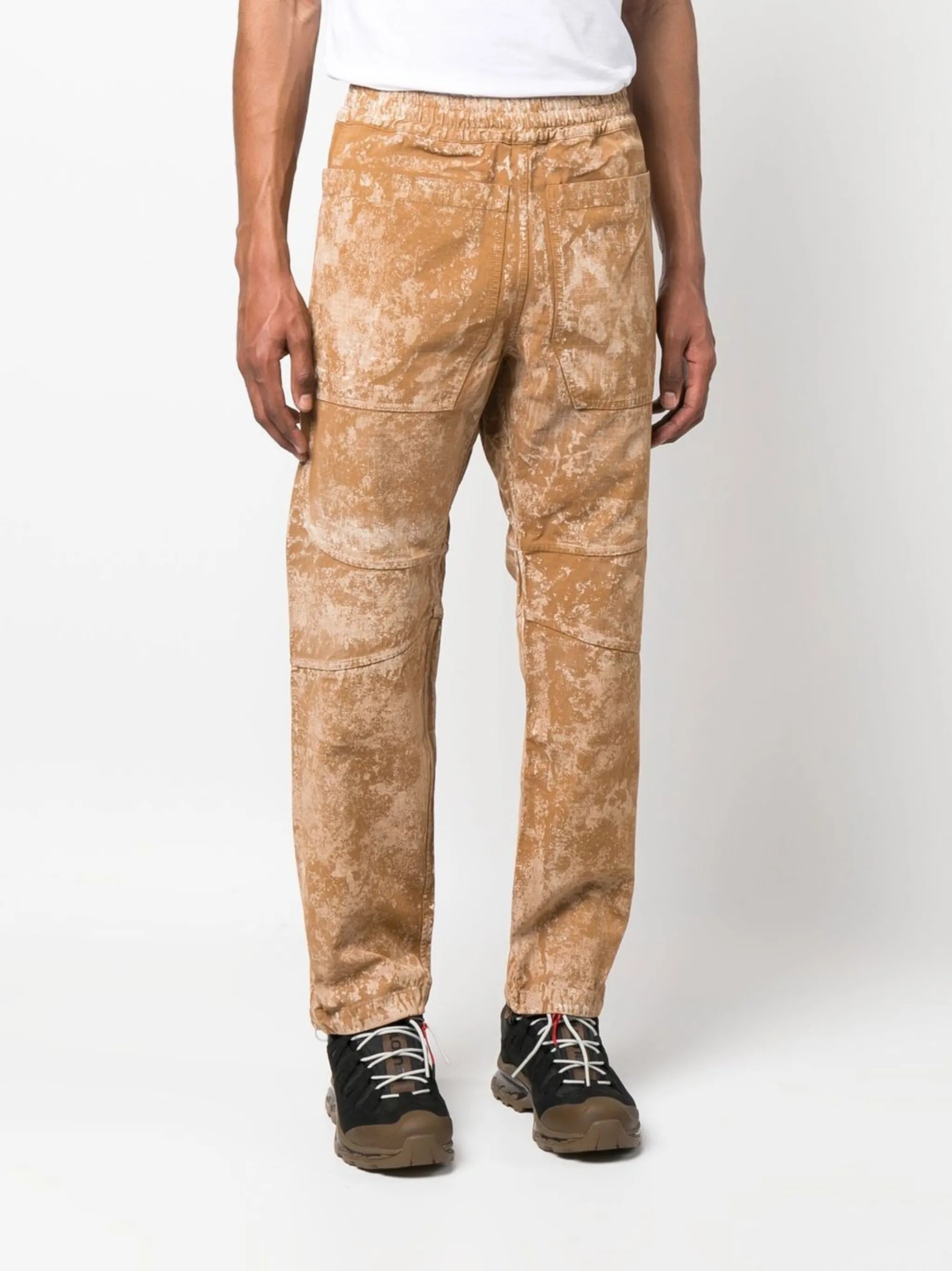 Oss bleached-effect ripstop trousers