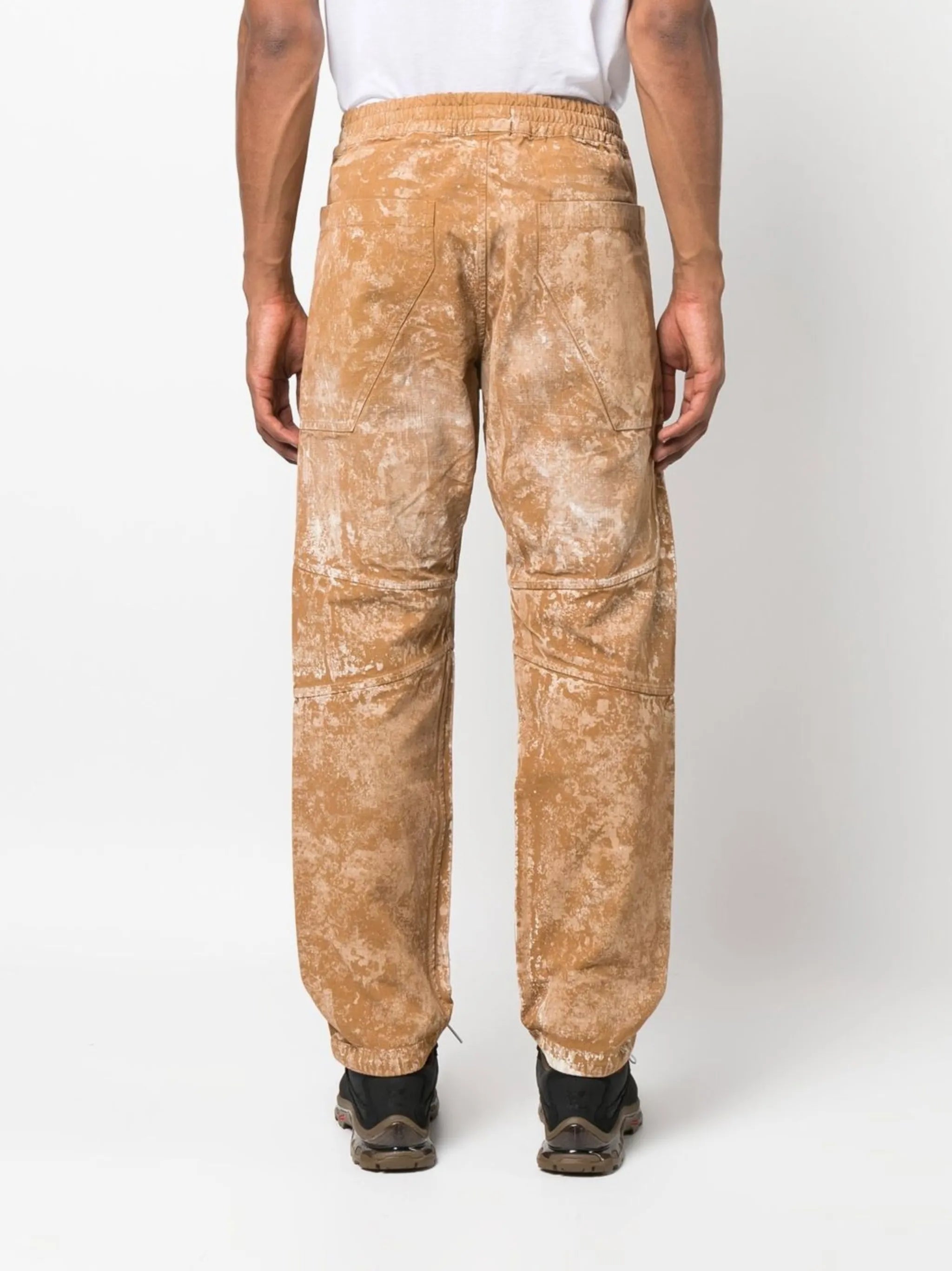 Oss bleached-effect ripstop trousers