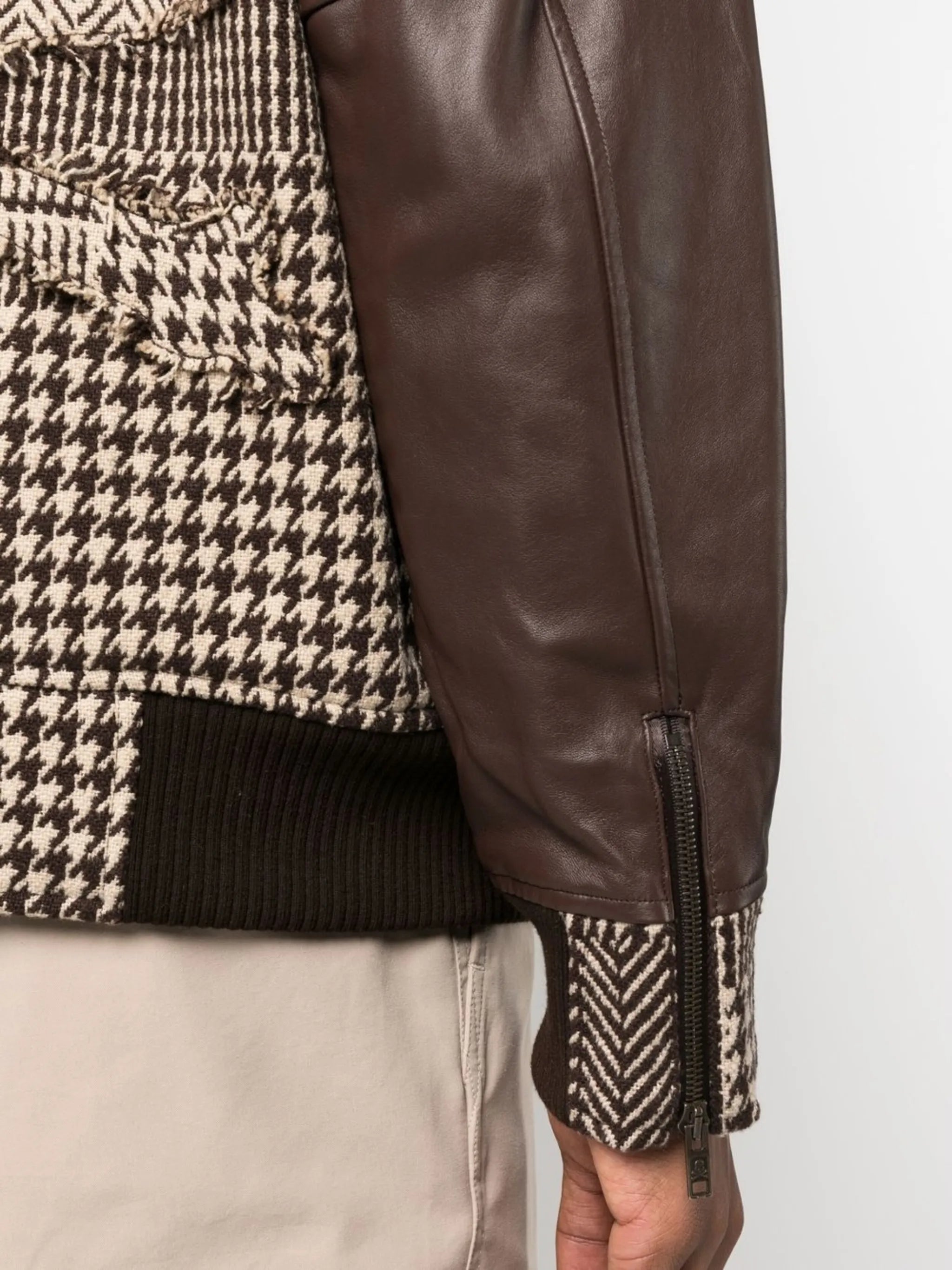skull-patch plaid varsity jacket
