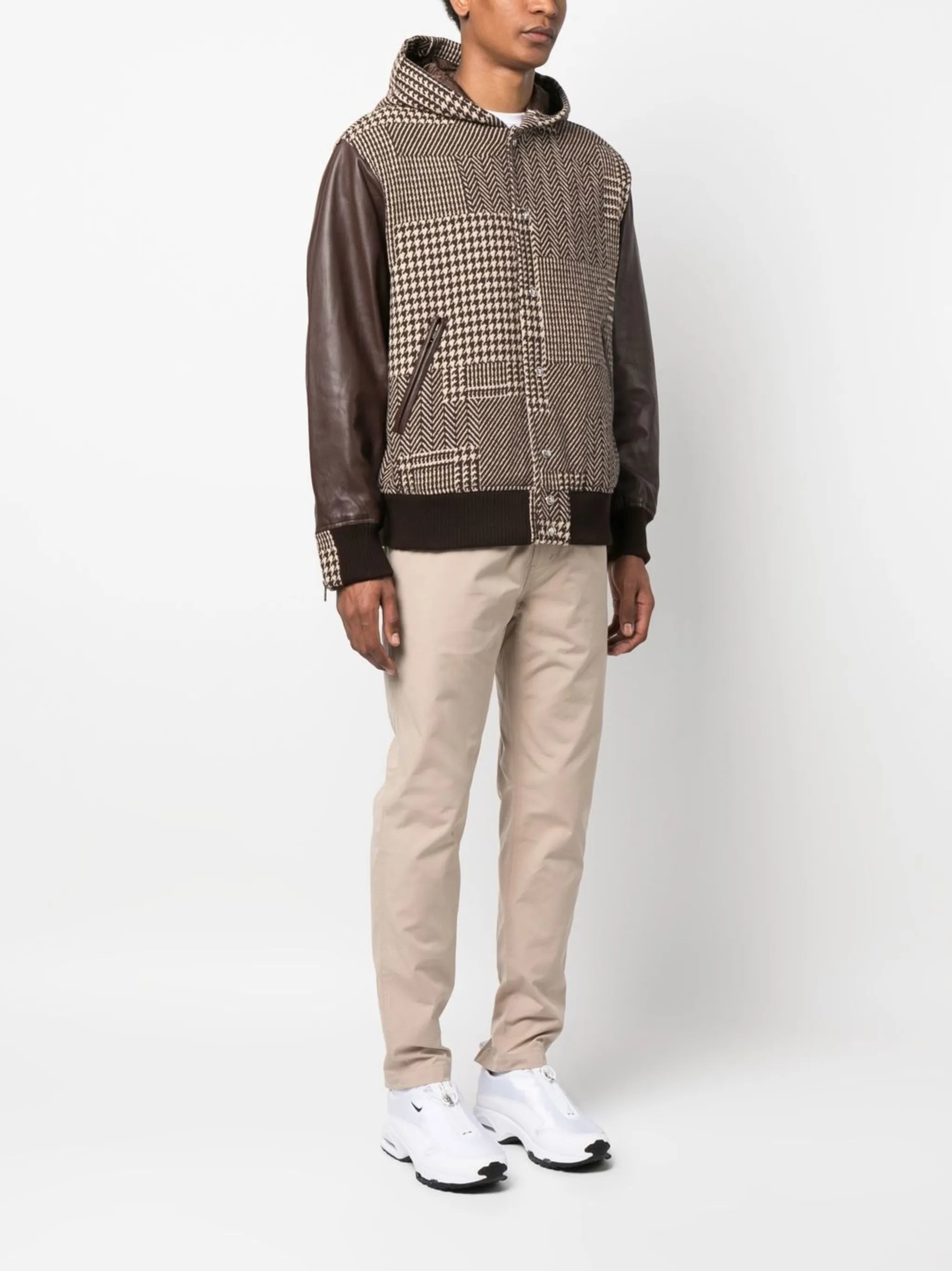 skull-patch plaid varsity jacket